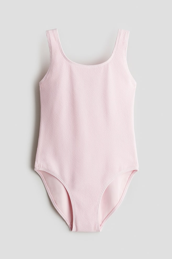 Maillot de bain côtelé - Rose clair/Bleu foncé - 1