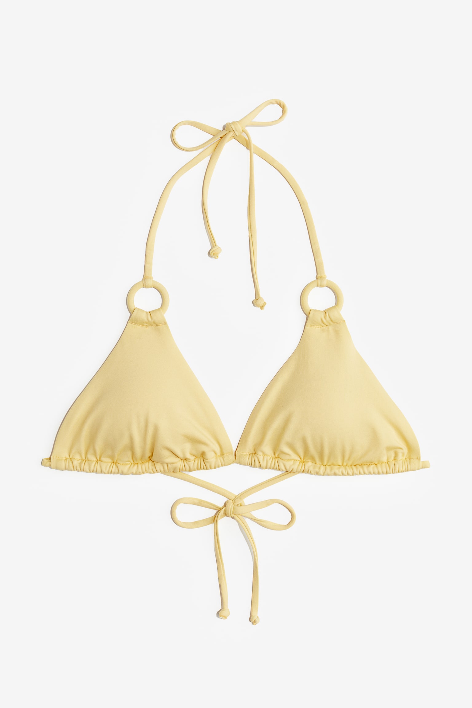 Padded Triangle Bikini Top - Light yellow/Red/Black - 2