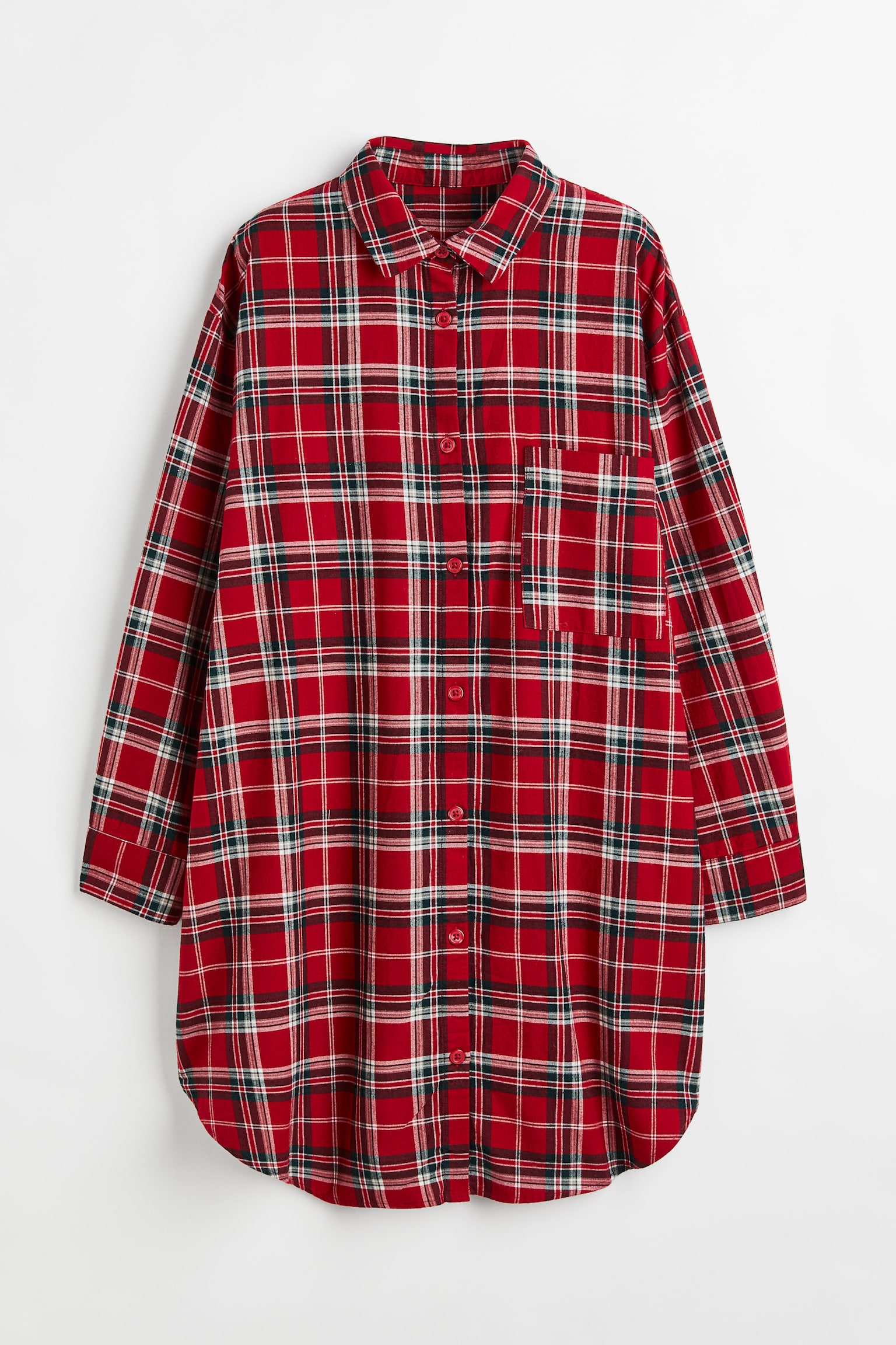 H&M+ Camicia da notte flanella - Rosso/quadri