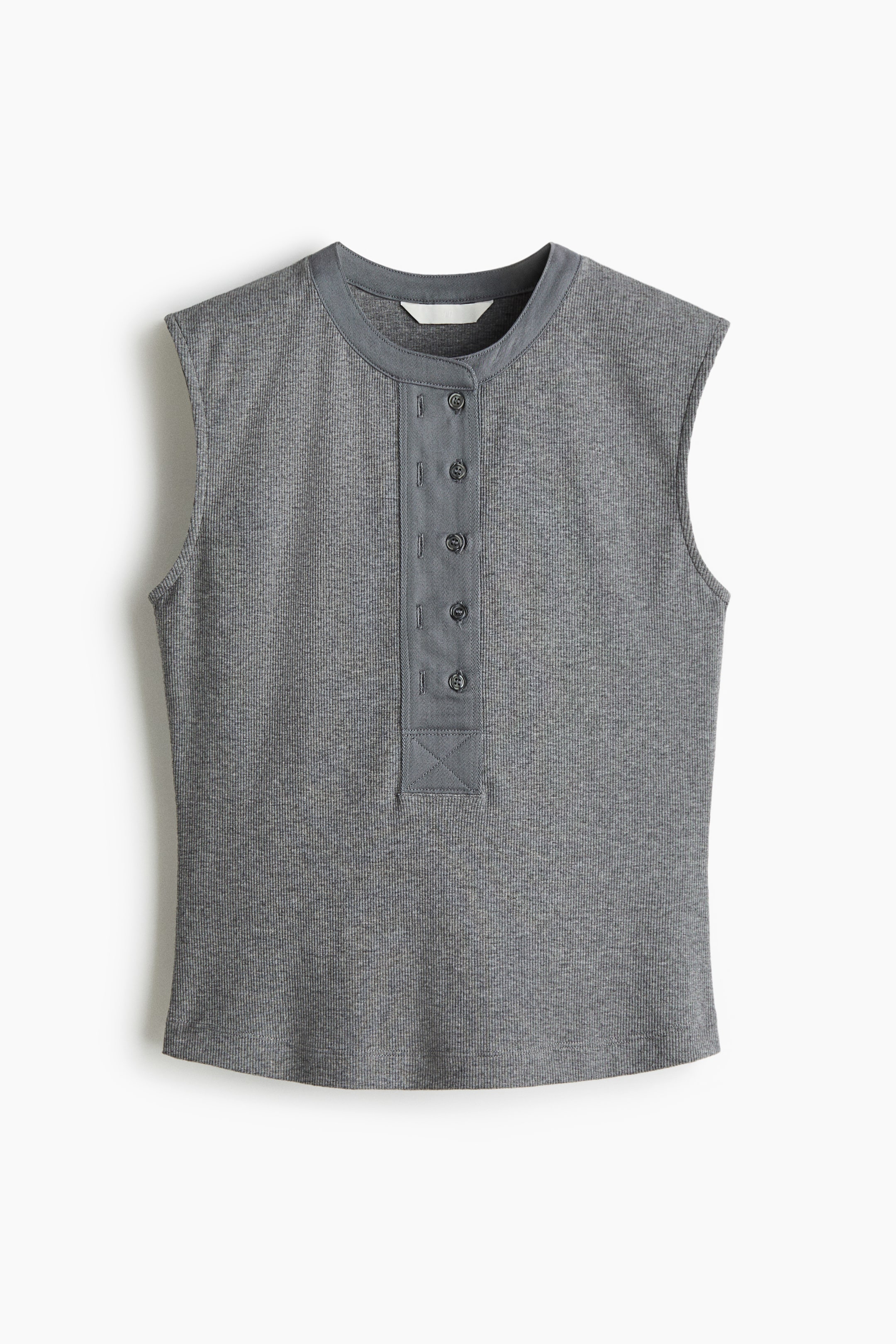 Xem ảnh lớn hơn: Áo ba lỗ gân nổi - Màu xám đốm - Ladies | H&M VN 4