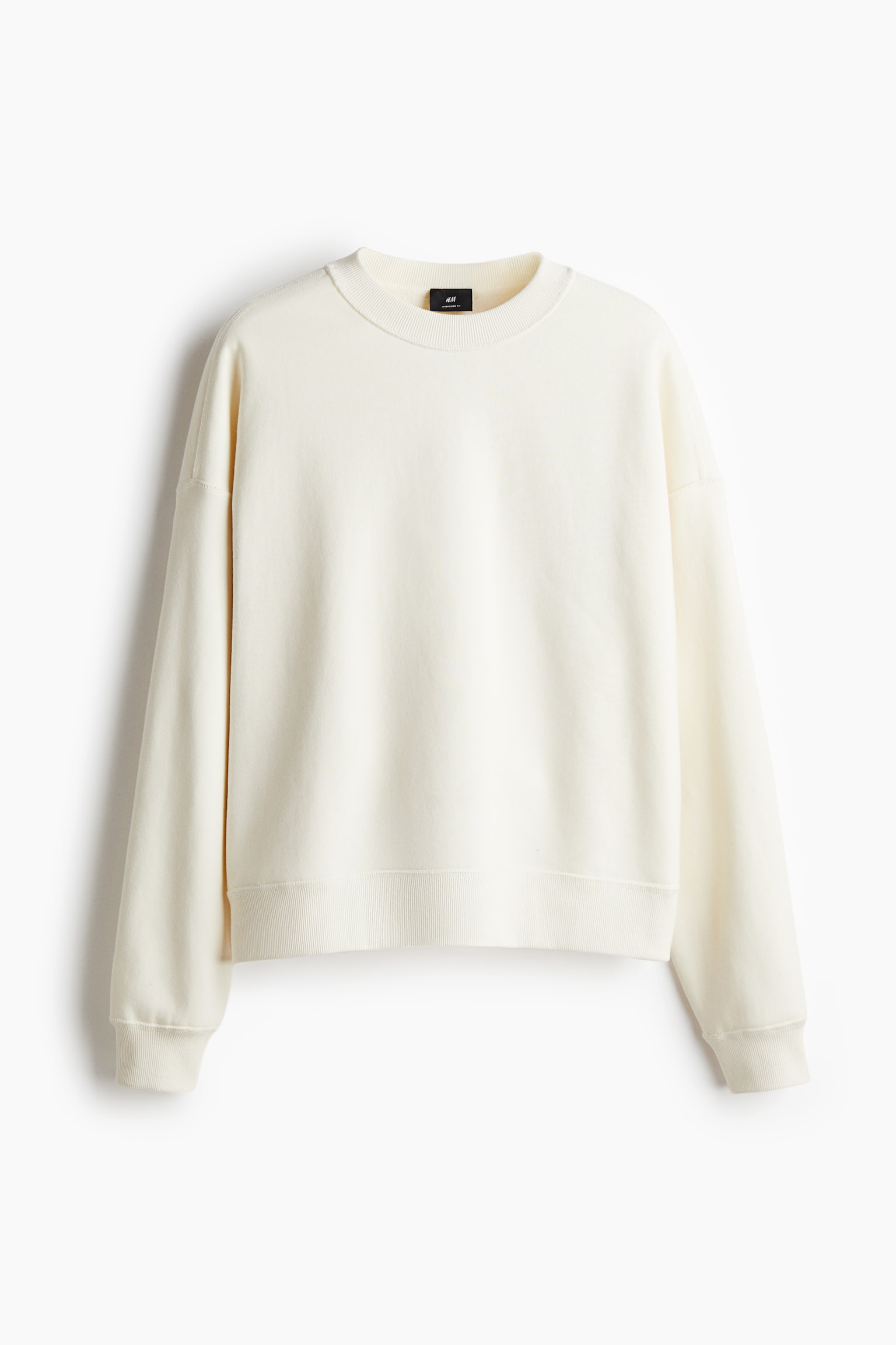 Oversized Fit Cotton sweatshirt - Cream/Vintage black/Black - 2