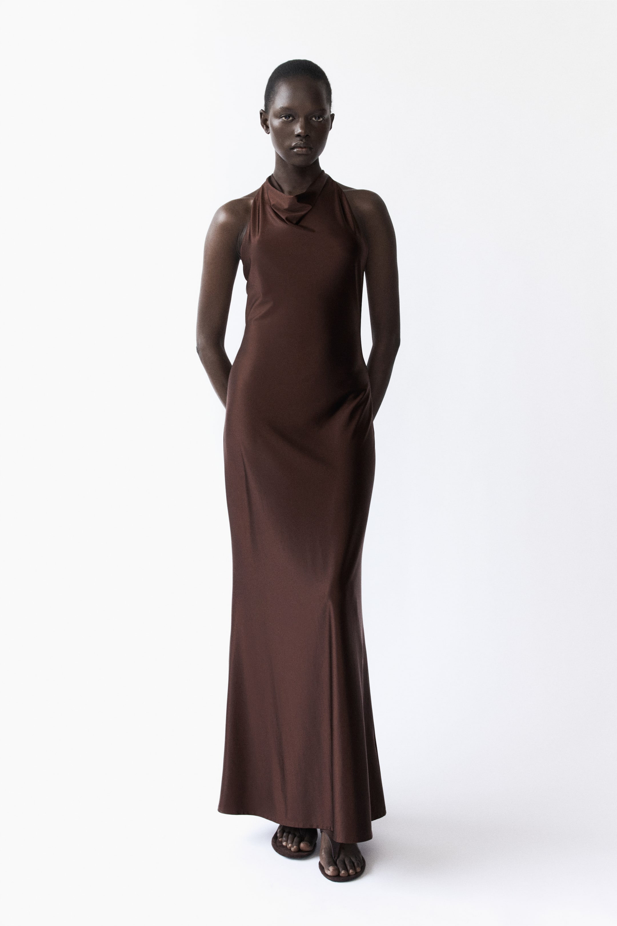 Cowl-Neck Maxi Dress