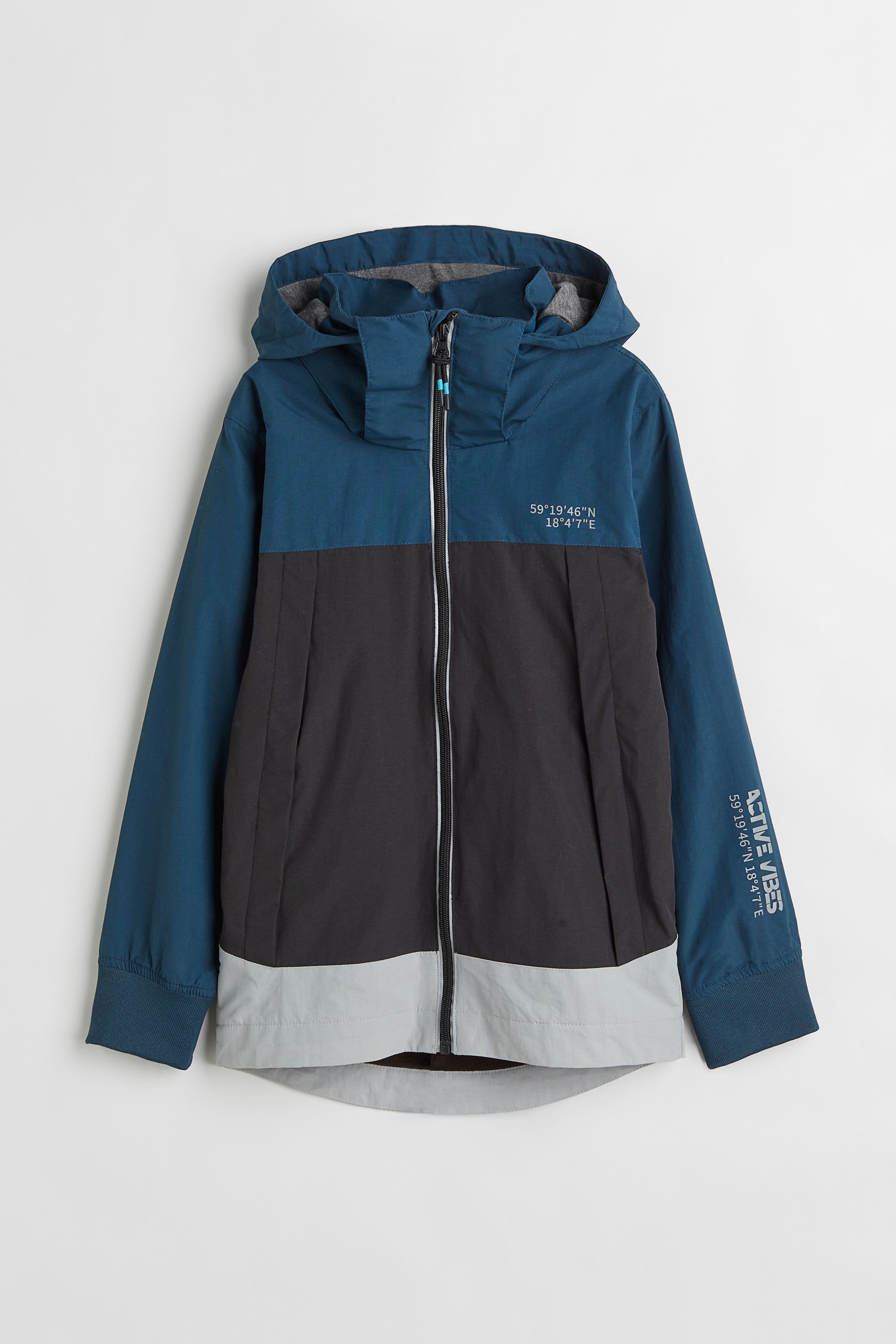 View larger image: Block-coloured windbreaker - Dark blue/Block-patterned - Kids | H&M 1