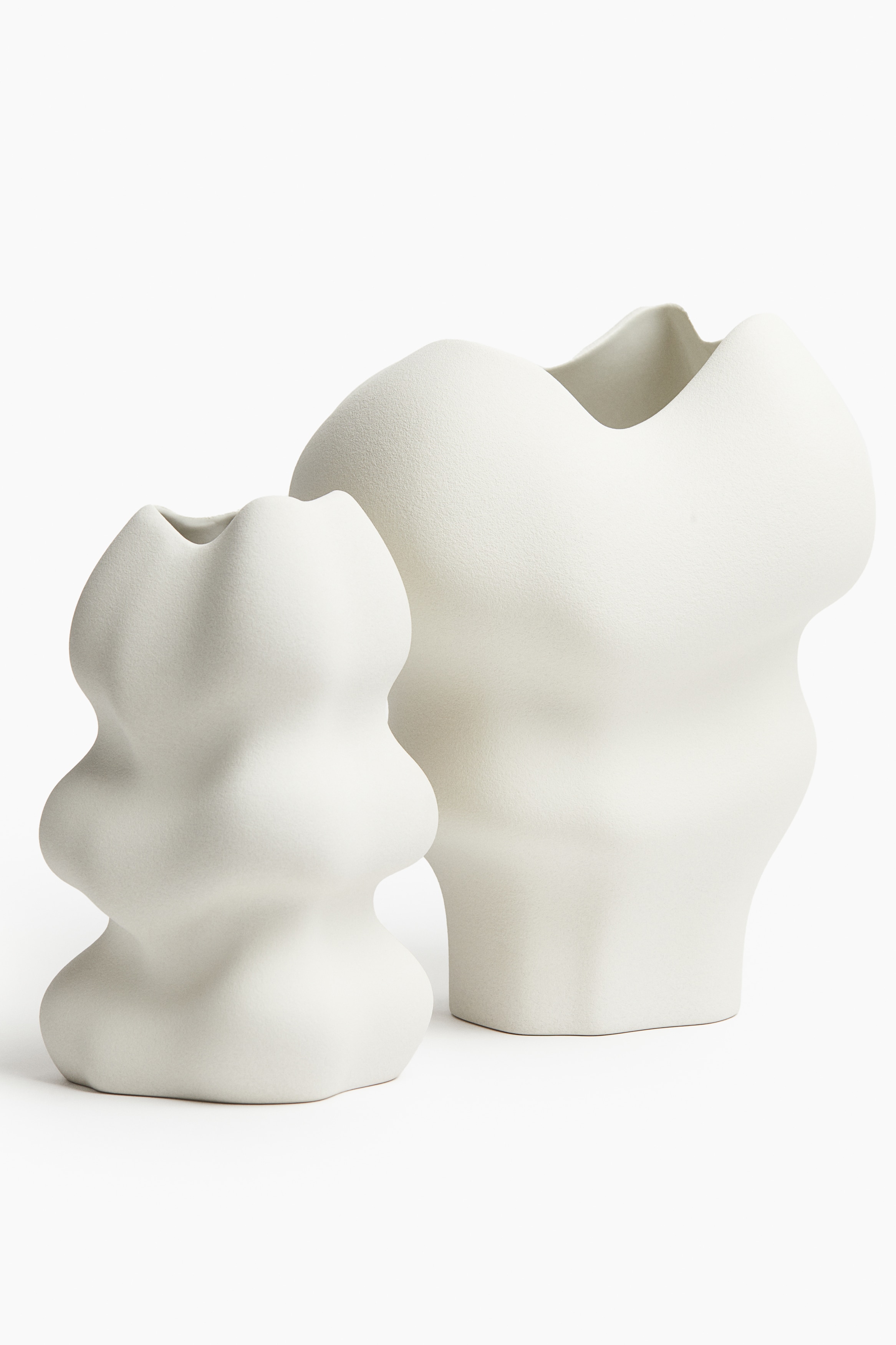 White Irregular-Shaped Stoneware Vase at H&M Home | H&M US