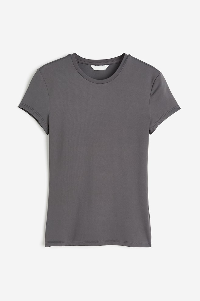 Tætsiddende T-shirt i mikrofiber - Mørkegrå/Hvid/Sort/Lys beige/Sølvgrå/Beige - 2