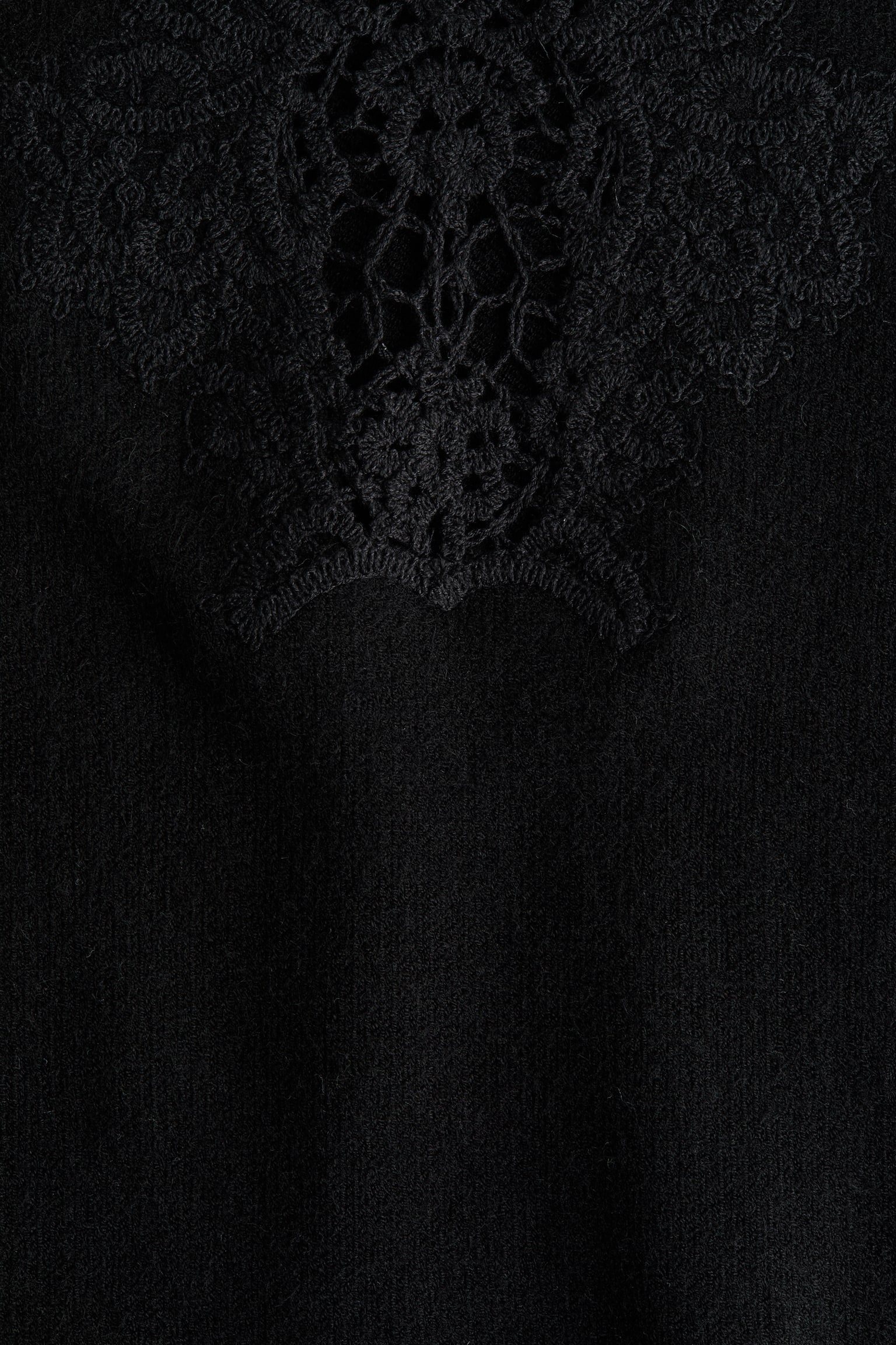 Kjole med blondekant - Sort - 2