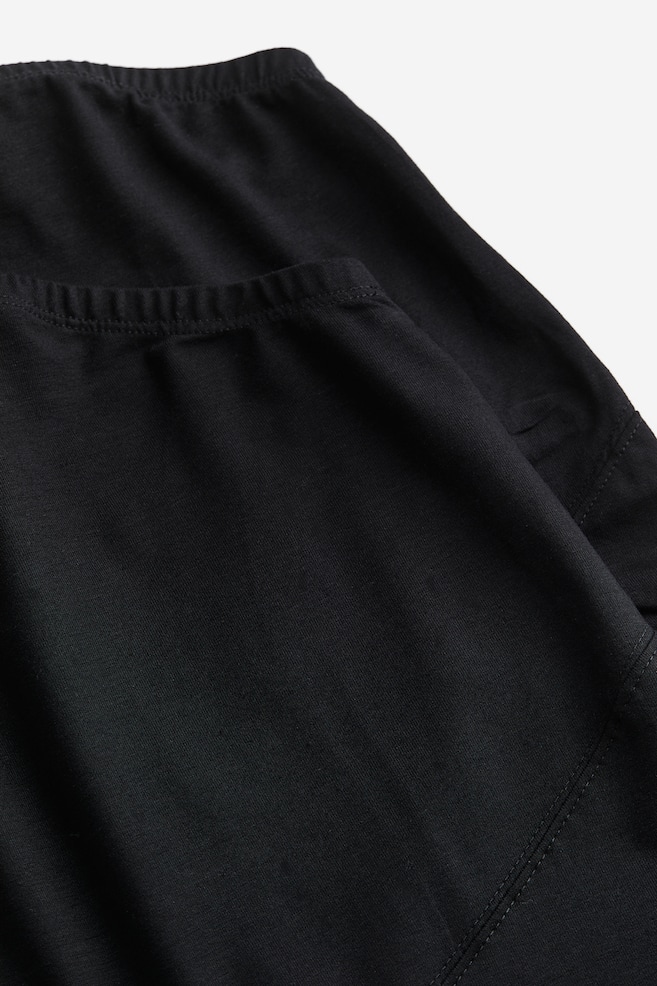 MAMA 2-pack jersey leggings - Black/Grey marl/Black - 6