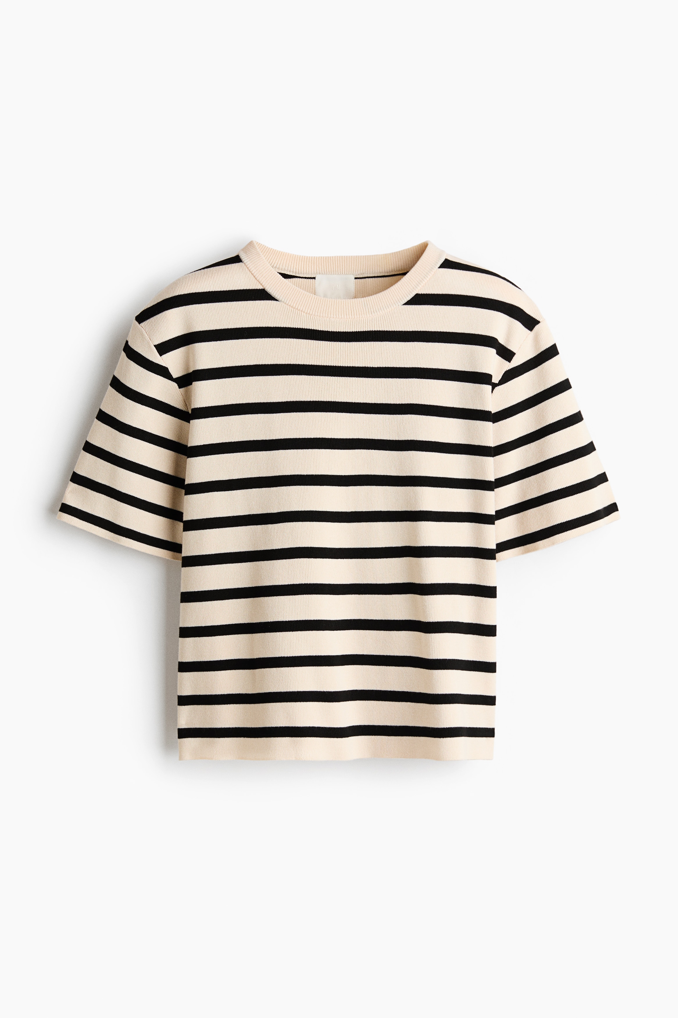 Gebreid T-shirt - Lichtbeige/gestreept/Dusty blauw/gestreept/Wit