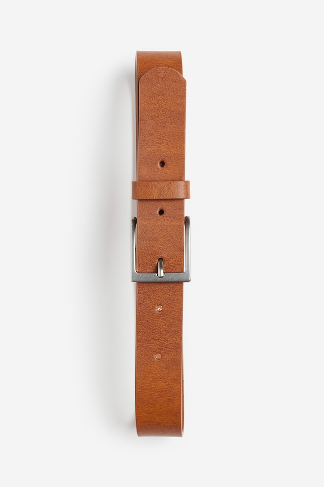 Leather belt - Light brown - 1