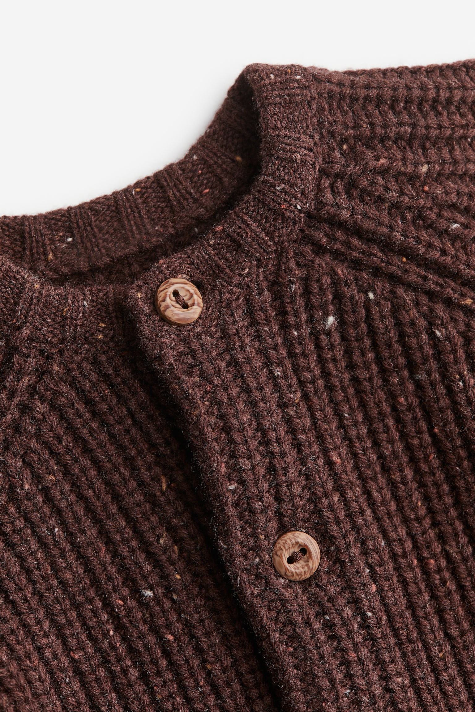 Merino wool cardigan - Dark brown - 2