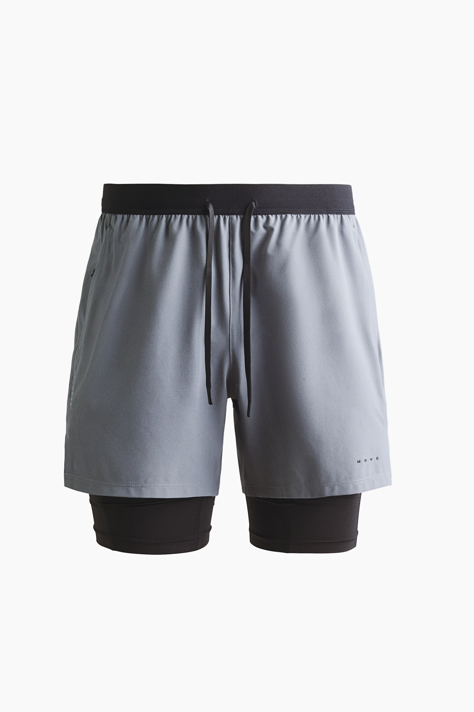 Double-layered sports shorts with DryMove™ - Dusty grey/Dark grey/Dusty green/Beige/Black/Burgundy - 2