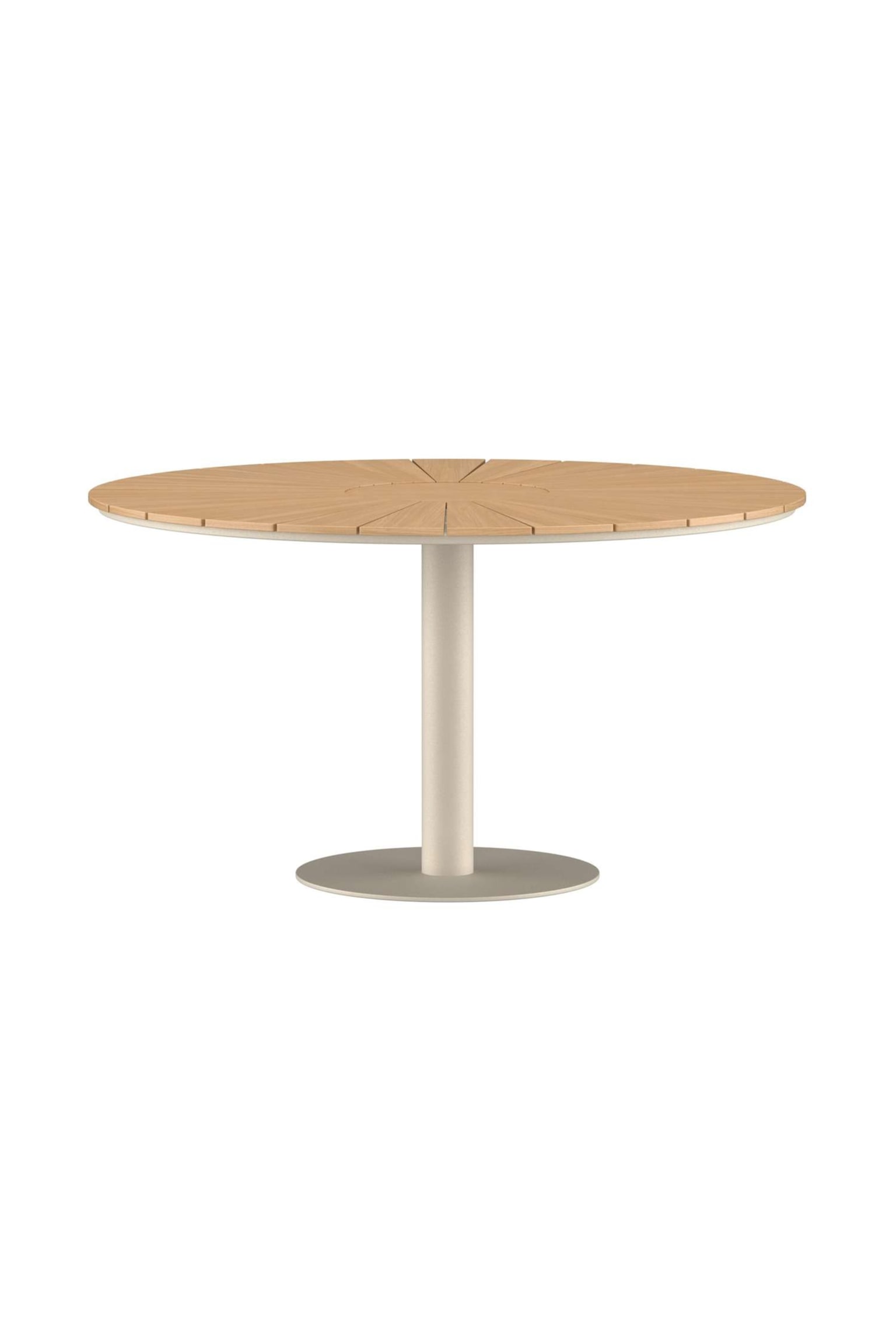 Croft Runder Esstisch - Aluminum, Beige - 1