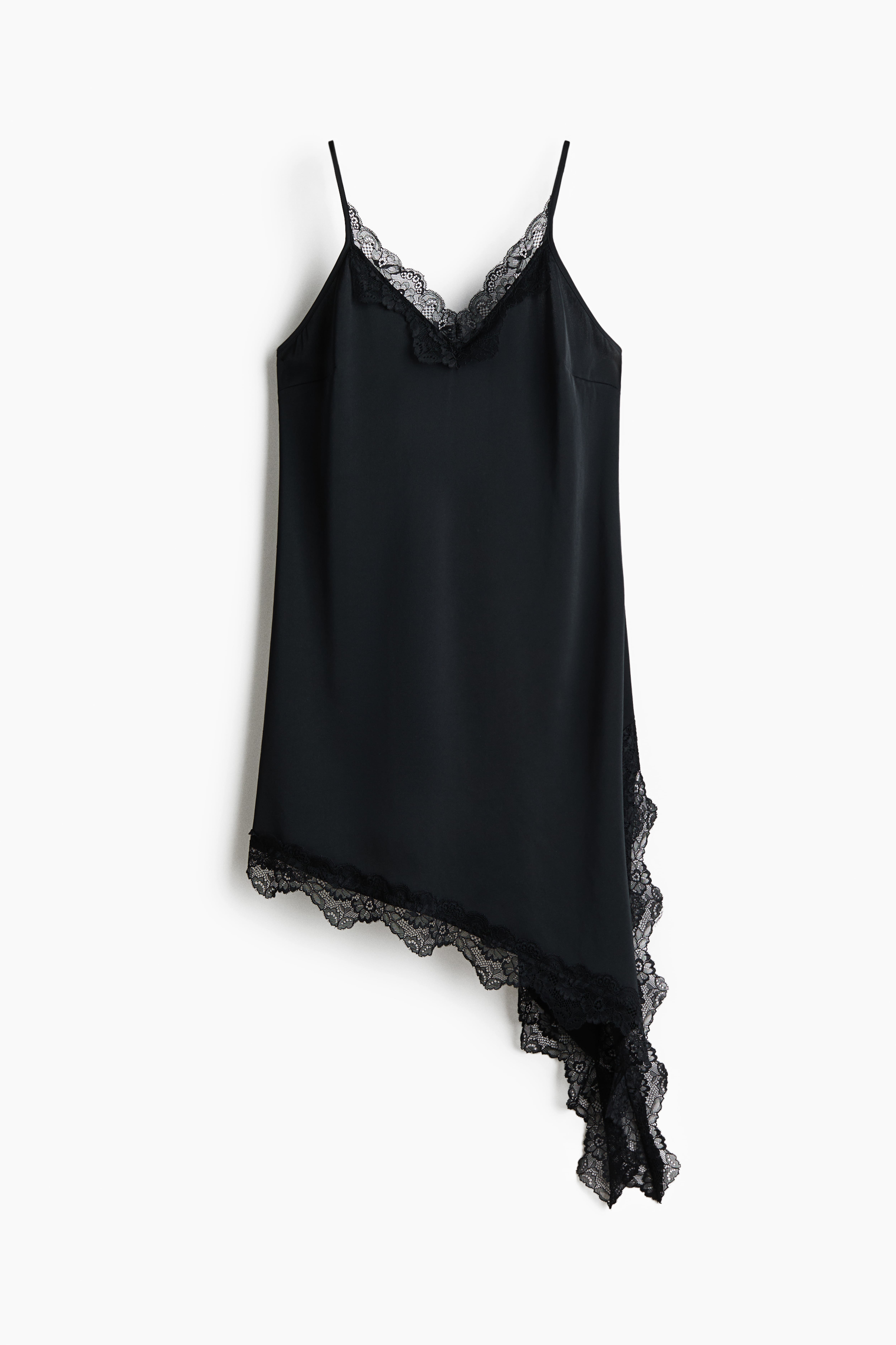 Lace-Trimmed Satin Dress