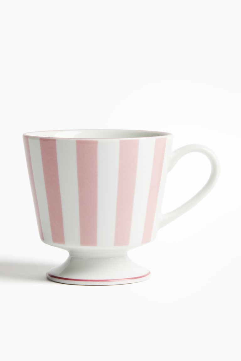 Pink/striped Footed Porcelain Mug at H&M Home | H&M US