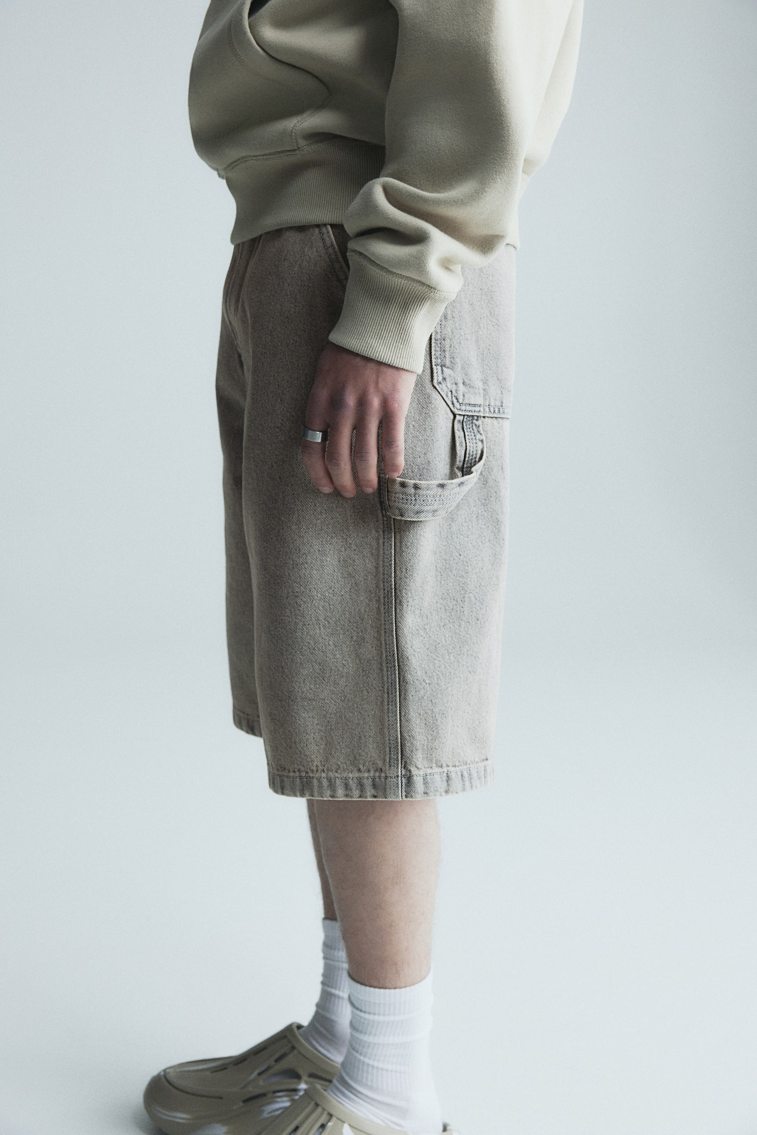 Baggy Denim carpenter shorts - Denim gray - 6