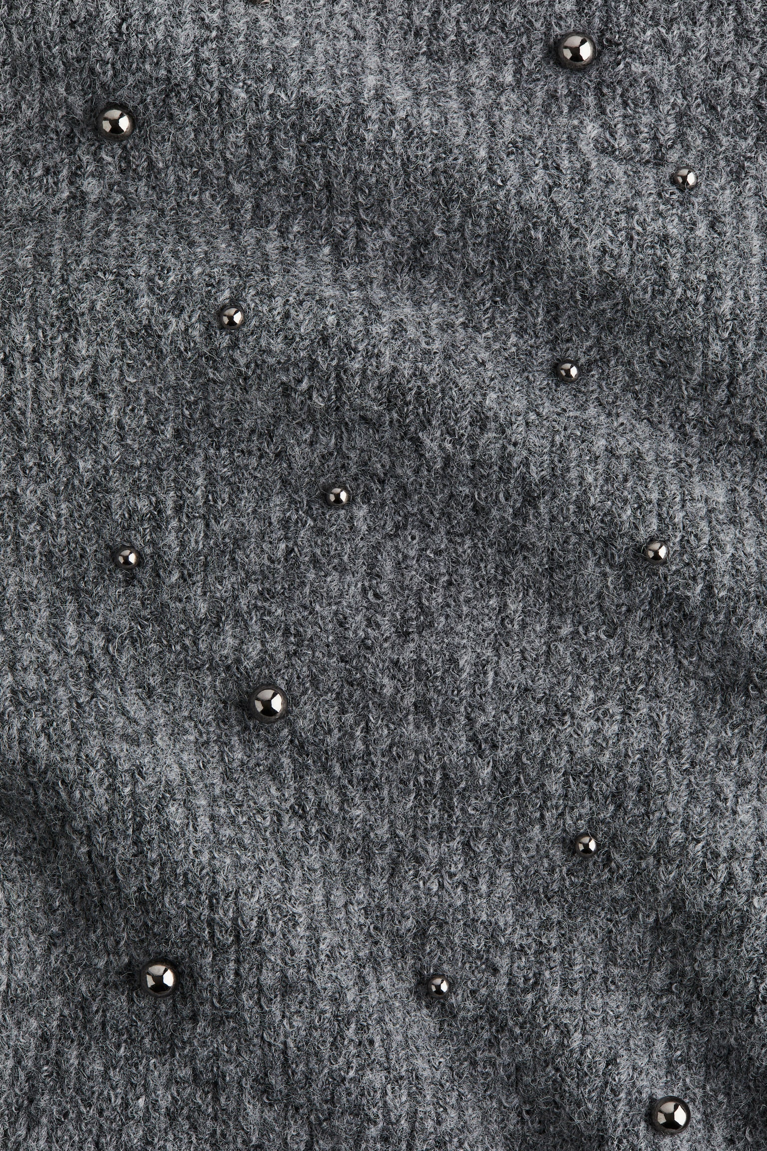 חולצת פפלום מעוטרת בחרוזים - אפור מלאנז'/בורדו/קרם - 5