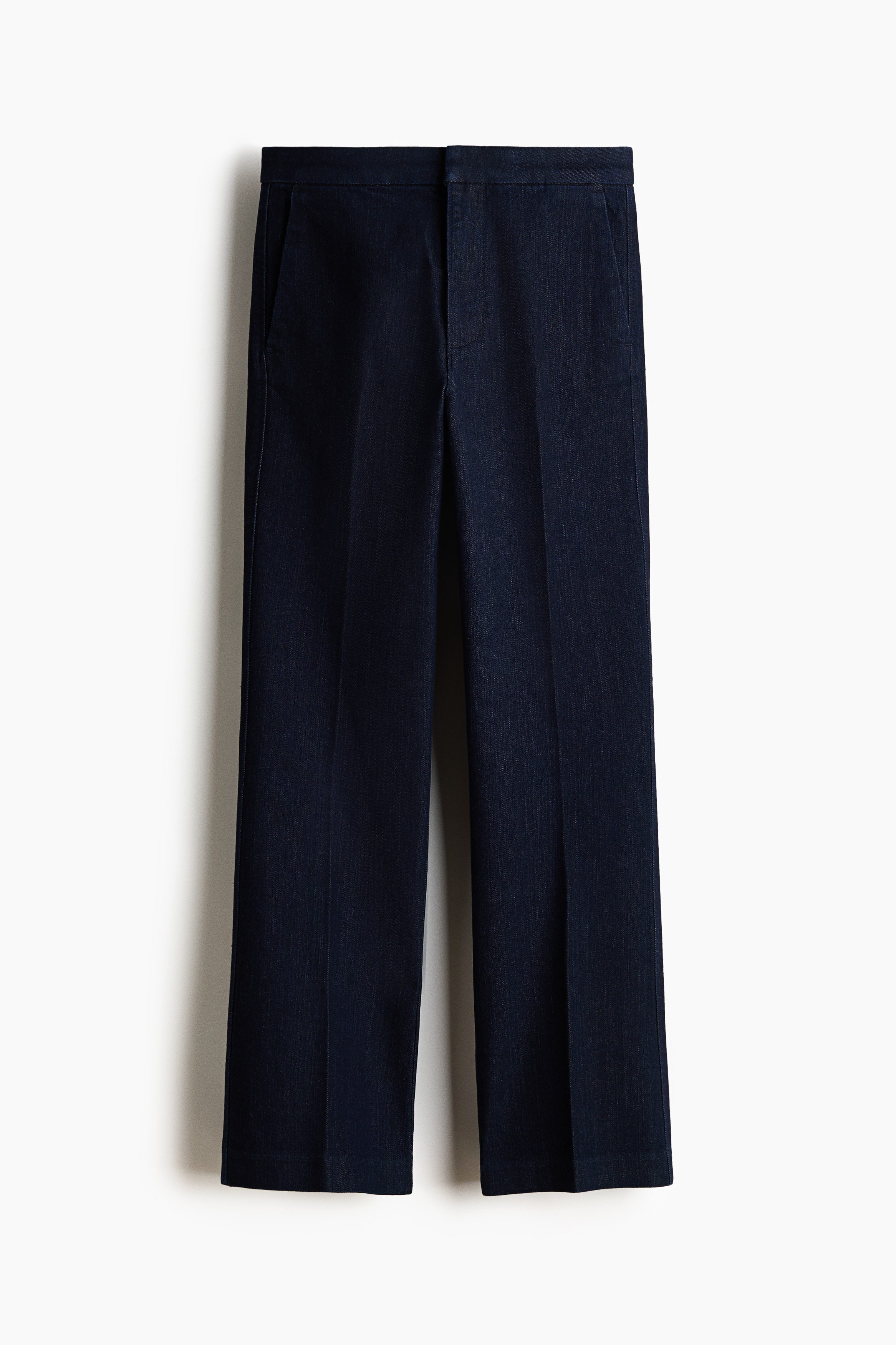 Flared High Waist Ankle Jeans - Ciemnoniebieski denim