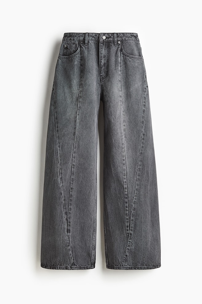 Seam-detail jeans - Dark grey - 1