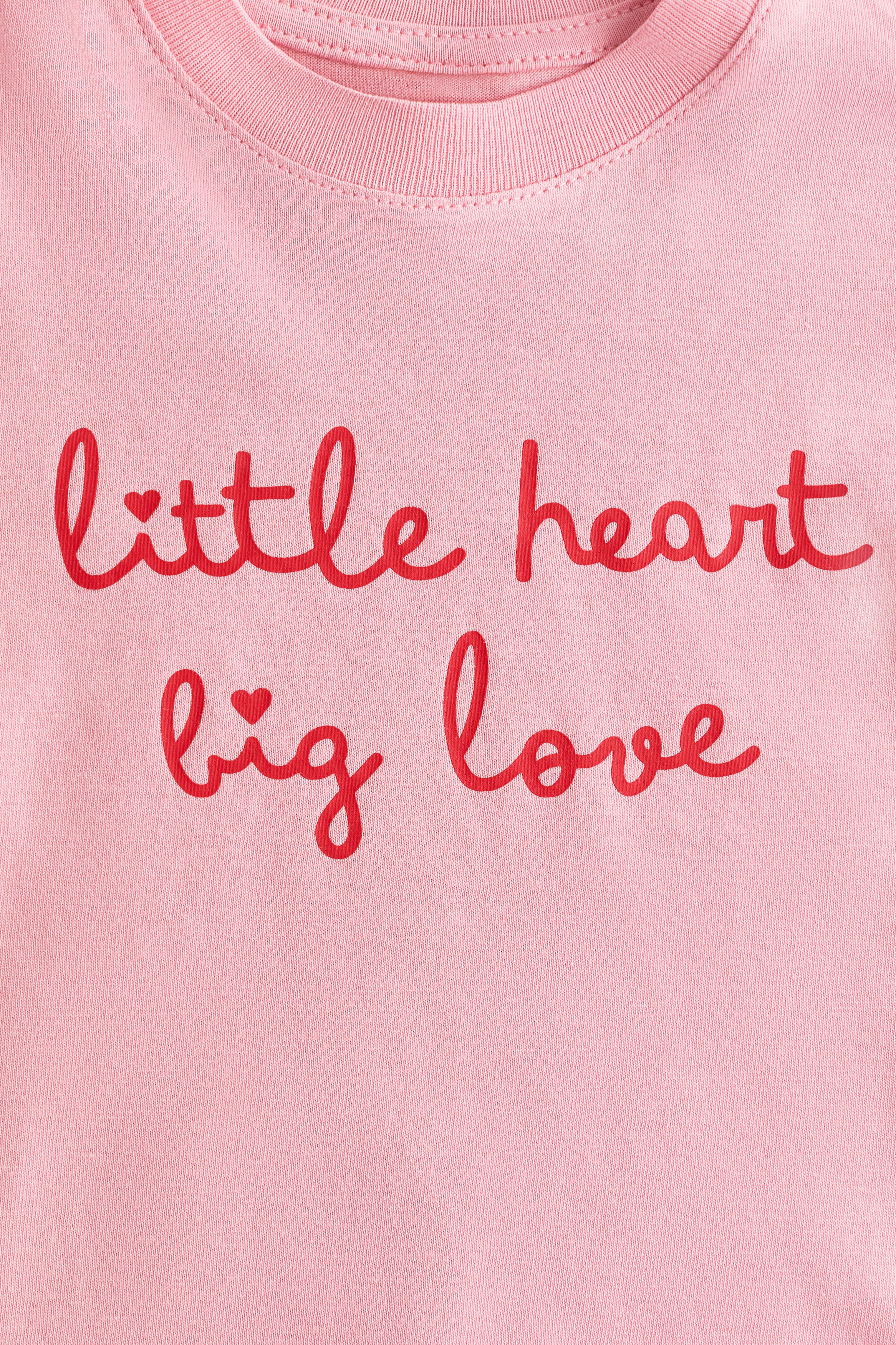 Pink/Little Heart Cotton T-Shirt with Printed Text for kids | H&M US