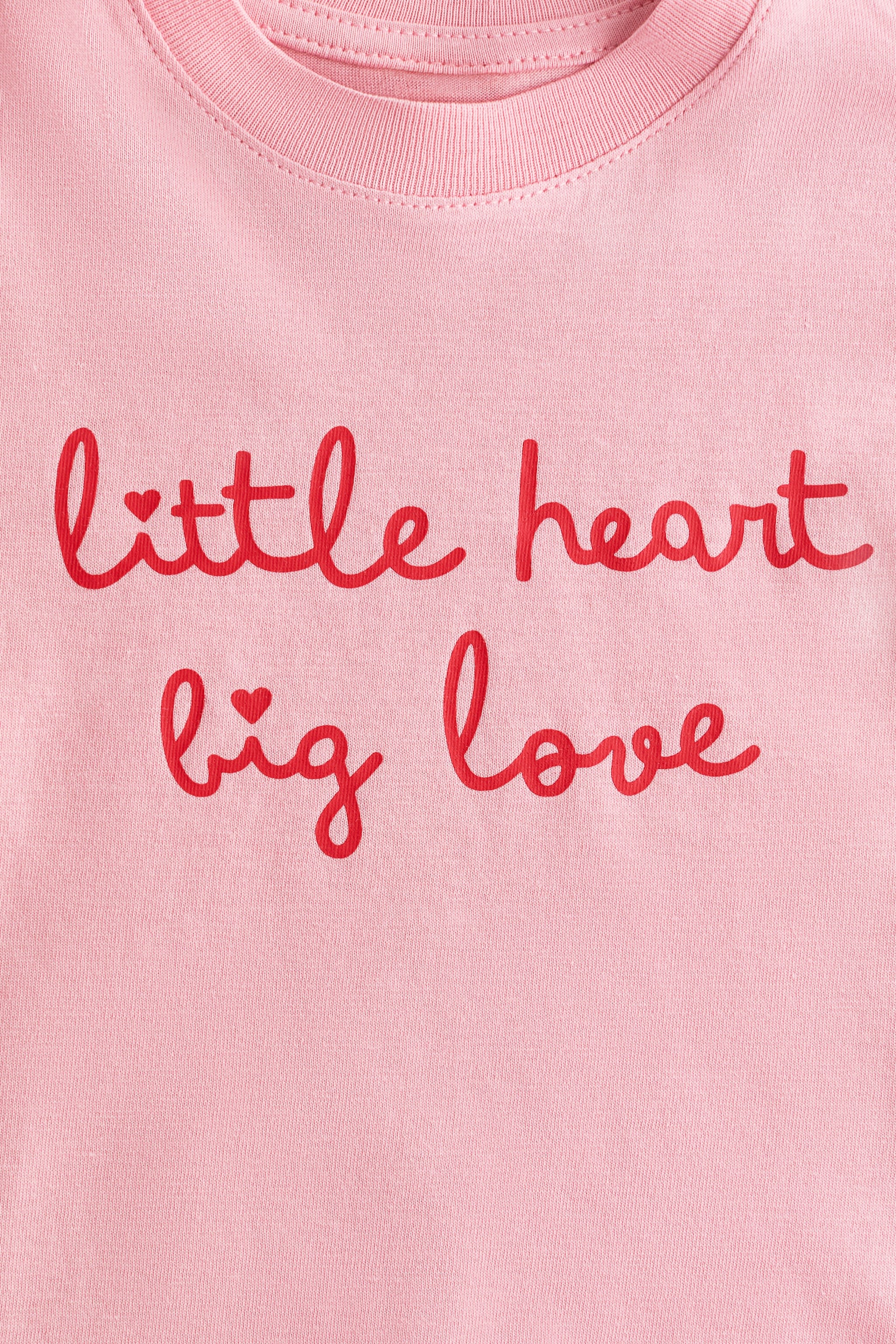 テキストプリントコットンTシャツ - ピンク／Little Heart/ブライトブルー - 2