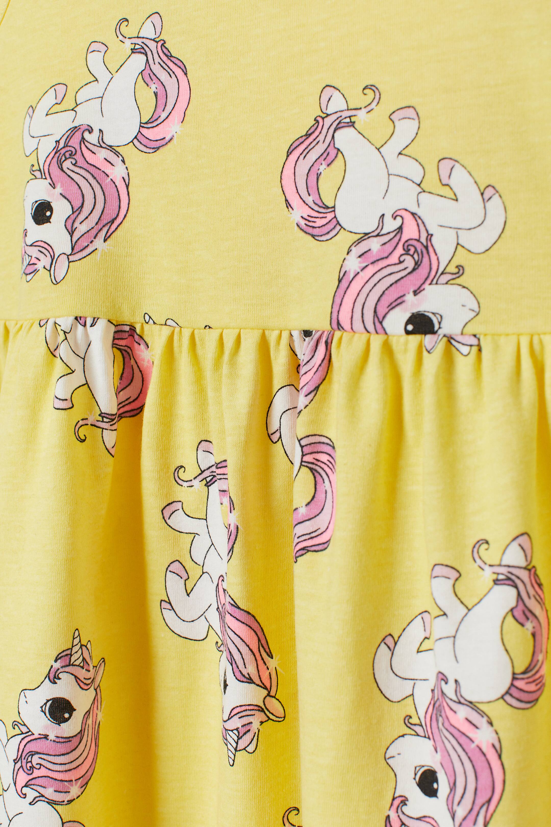 Größeres Bild ansehen: Gemustertes Jerseykleid - Gelb/Einhörner - Kids | H&M DE 2