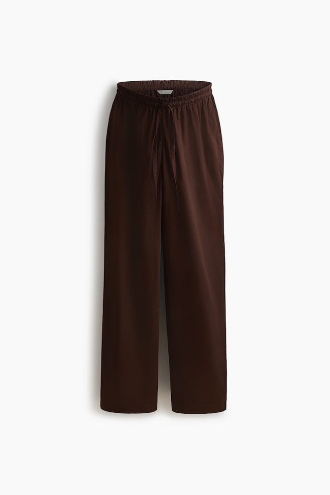 MAMA Cotton drawstring trousers - Dark brown/Dark brown/Zebra print/Light blue/Striped - 1
