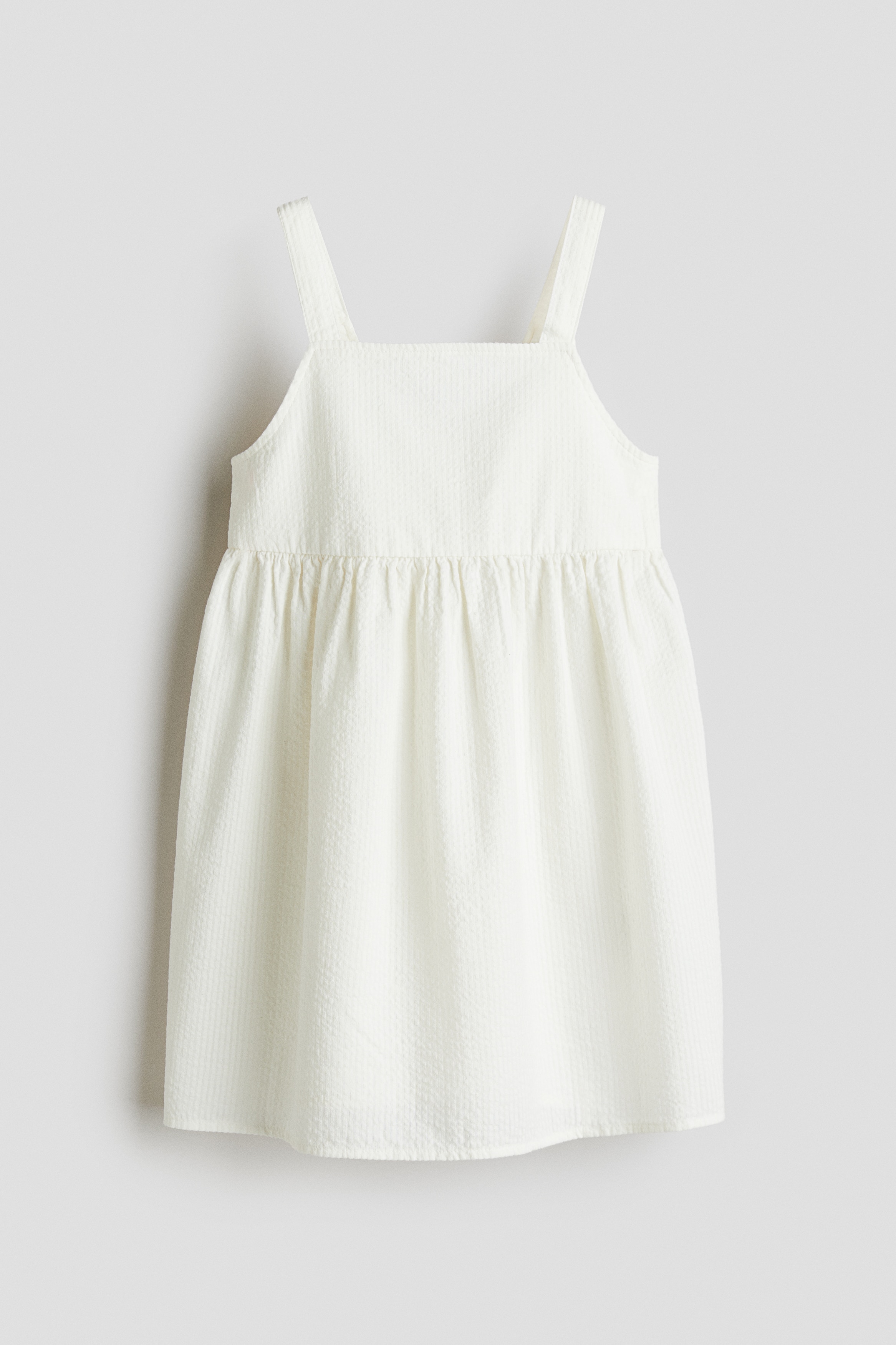 Bomullskjole med knytedetalj - Hvit