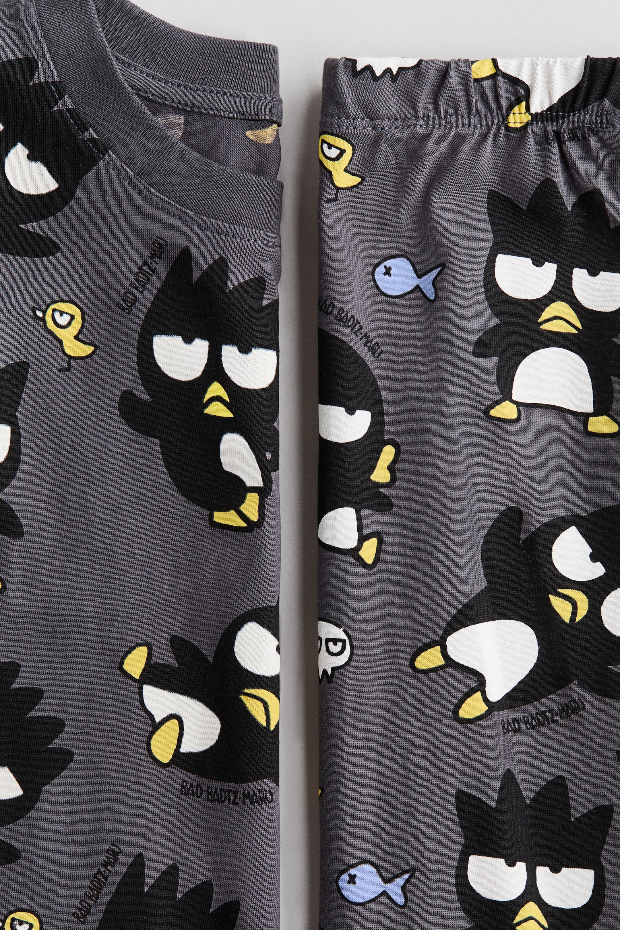 View larger image: Printed cotton pyjamas - Dark grey/Badtz-Maru - Kids | H&M SG 2