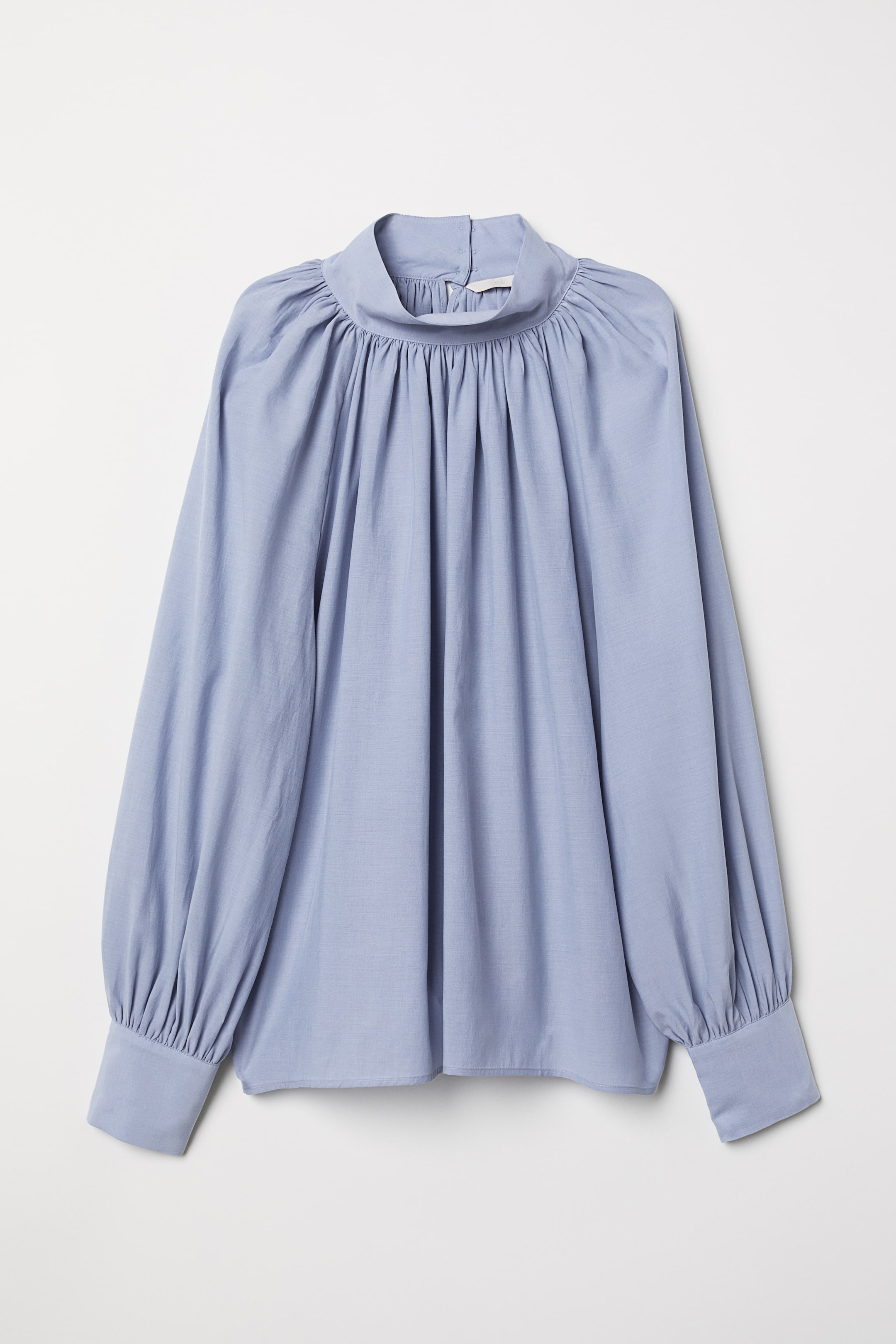 View larger image: Balloon-sleeved blouse - Light blue - Ladies | H&M 1