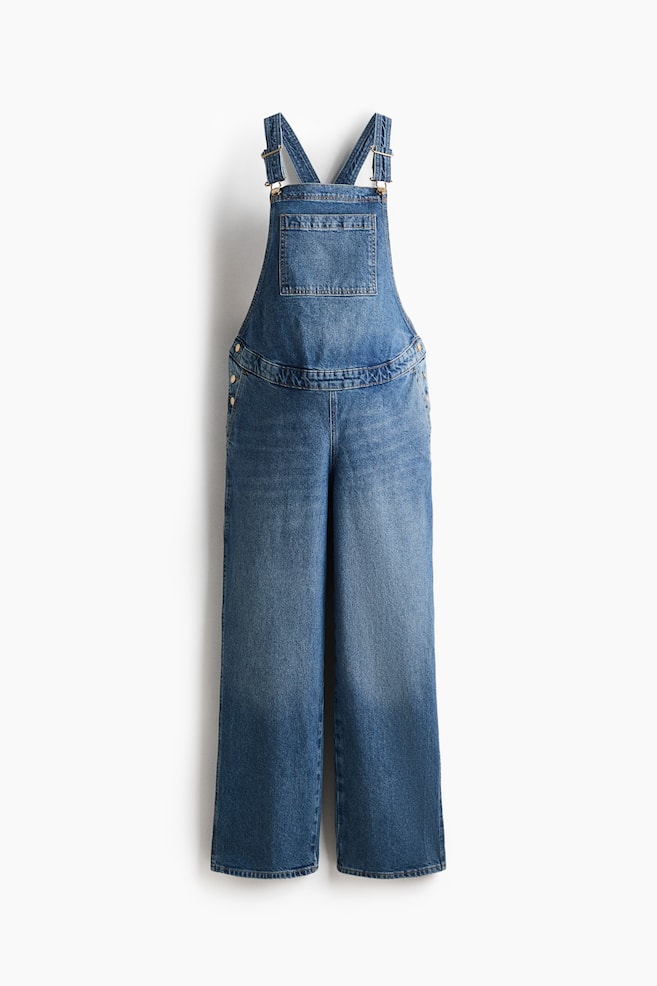 MAMA Before & After Denim dungarees - Denim blue/White/White - 1