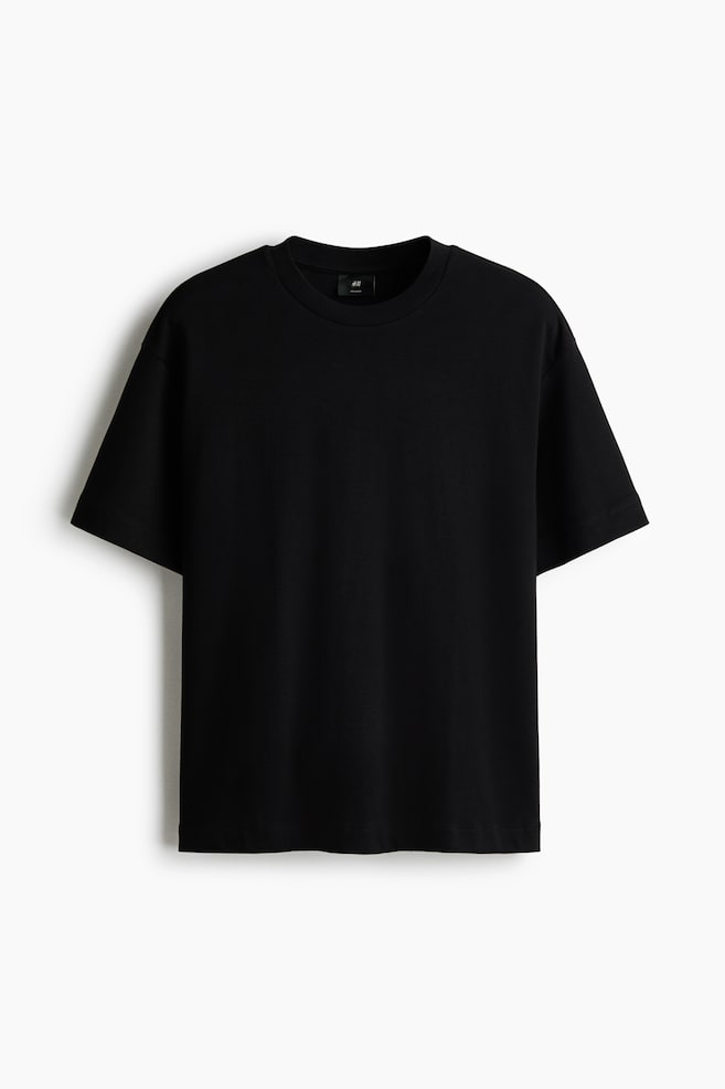 Loose-Fit Interlock T-Shirt - Black/Light gray melange/Dark turquoise/Cream/Cream/Coral pink/Teal - 1