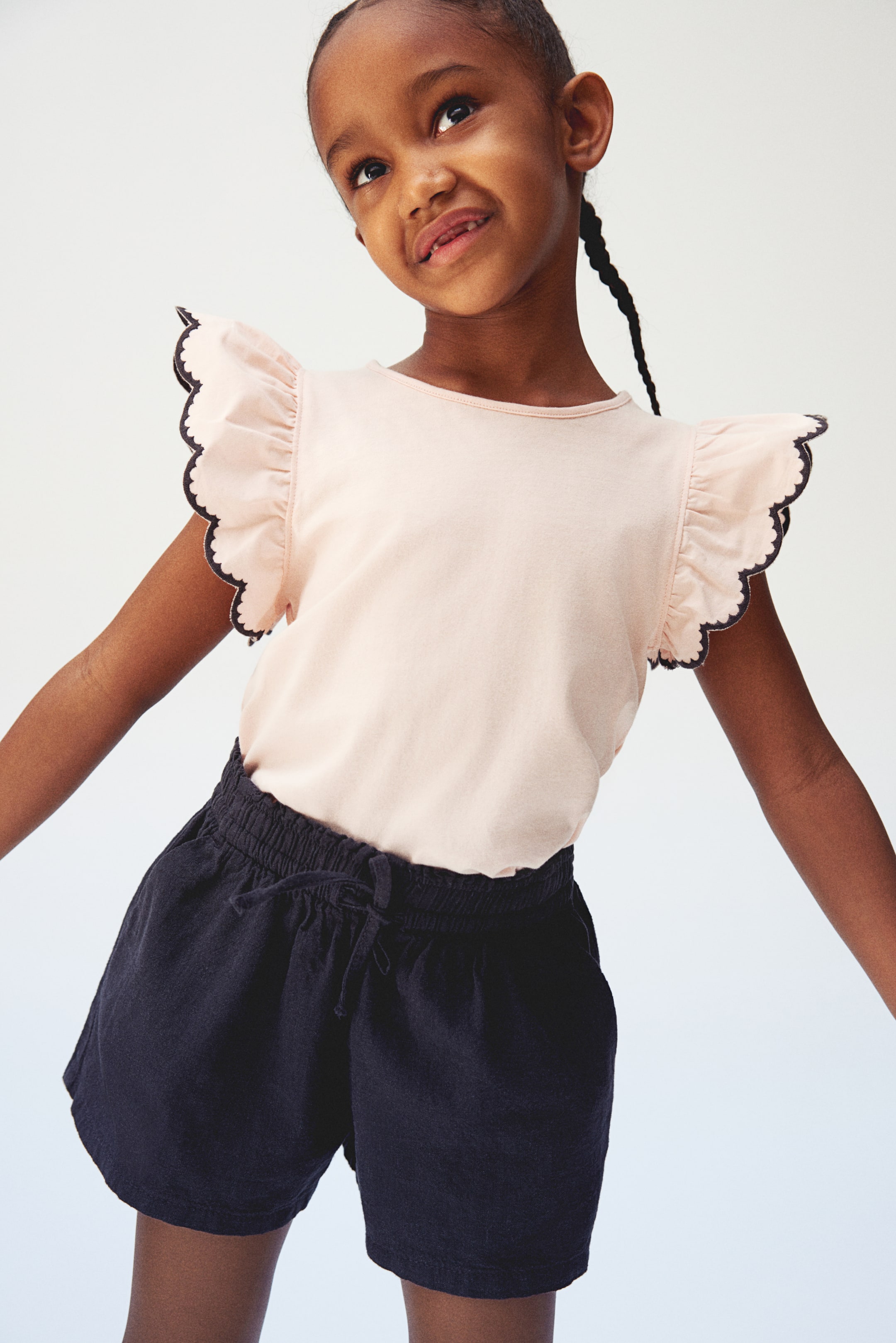 Jersey Top with Eyelet Embroidery