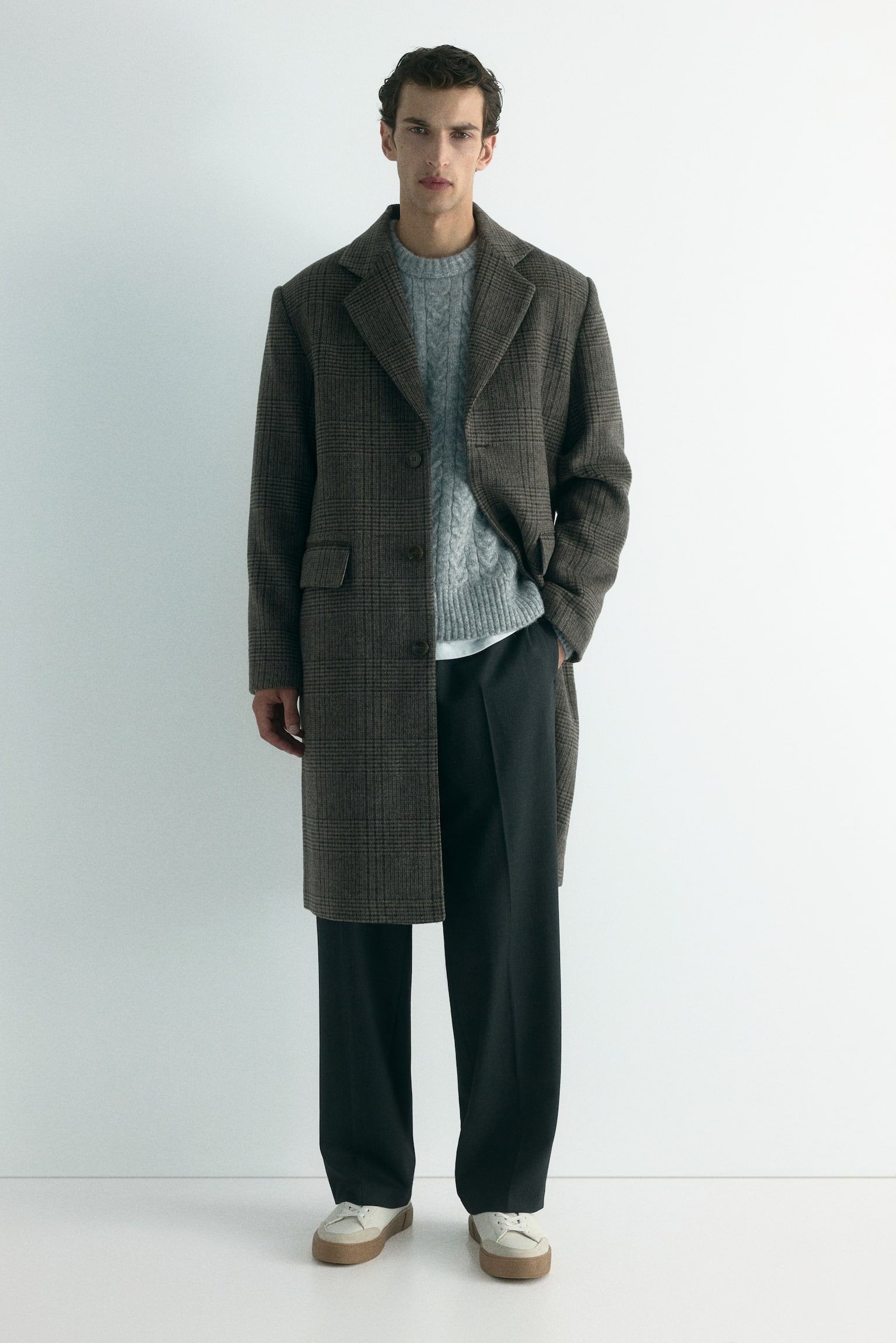 Relaxed Fit Trousers - Dark grey/Black/Beige marl - 6