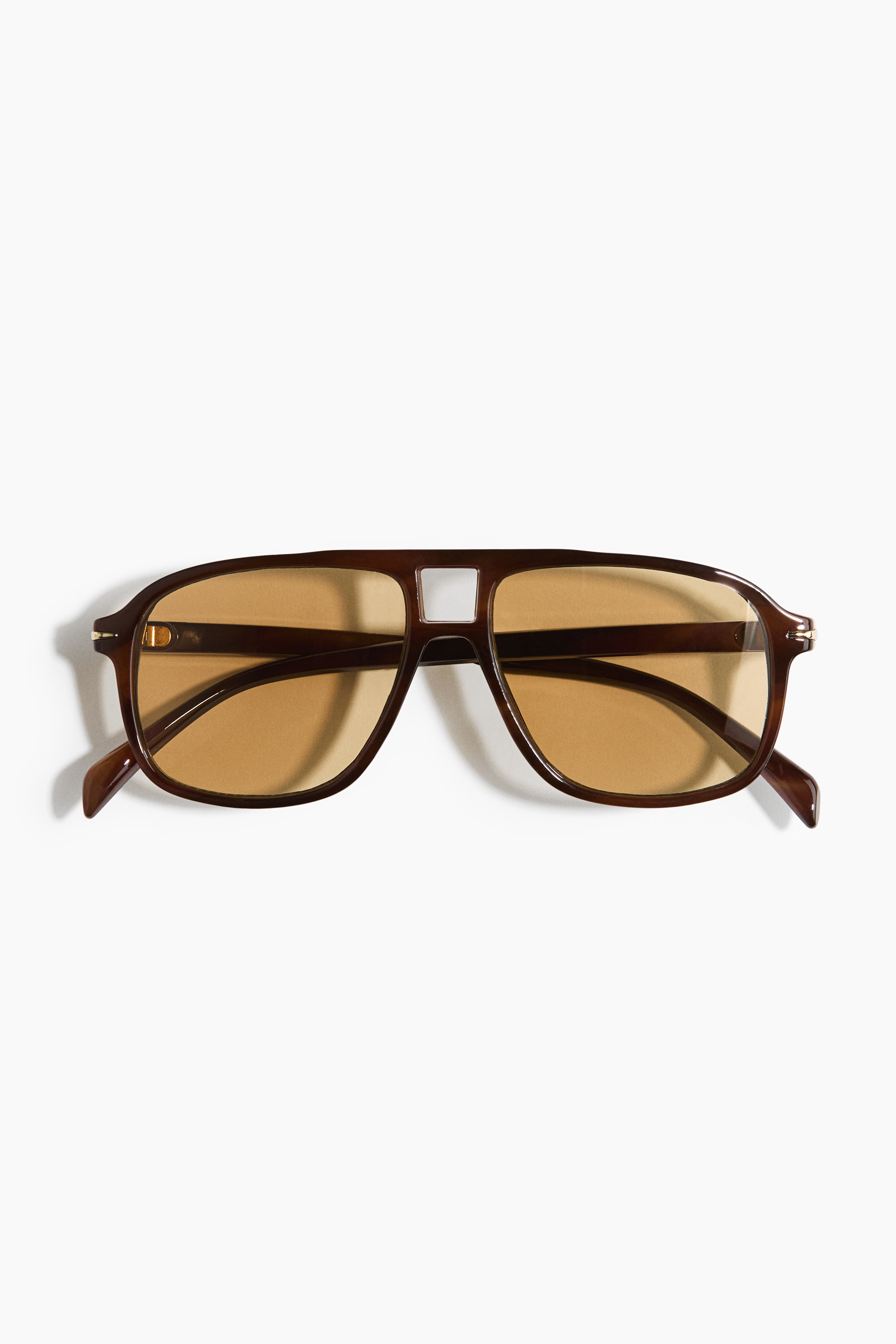 Aviator-Style Sunglasses - Dark brown