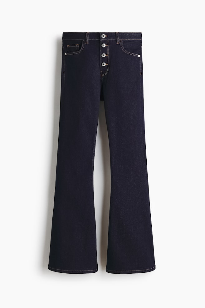 Flared High Jeans - Dark denim blue/Denim blue/Light denim blue - 1