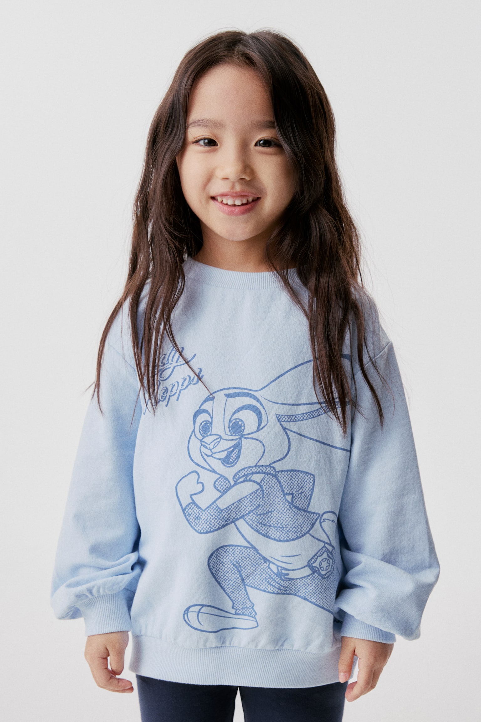プリントデザインスウェットシャツ - ライトブルー／ズートピア/ライトグレー／ズートピア/ホワイト／ズートピア - 1