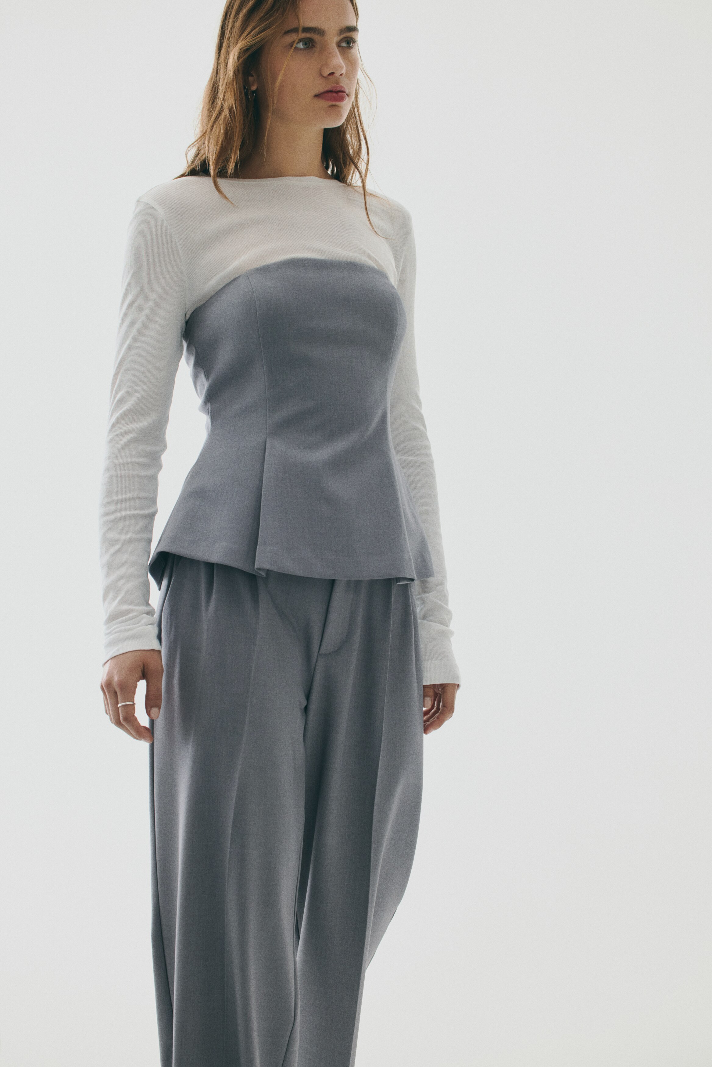 Flared bustier top