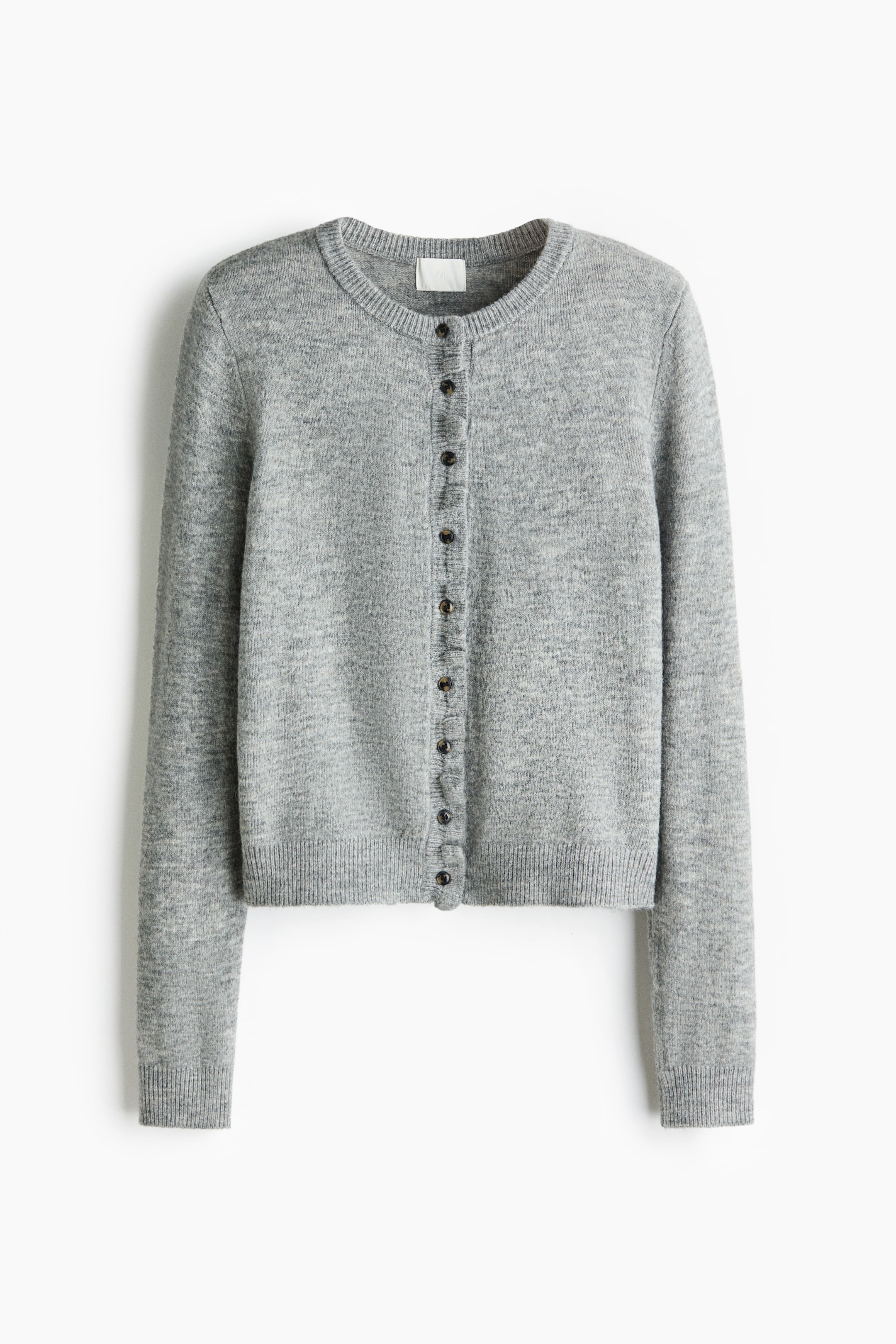 View larger image: Frill-trimmed cardigan - Grey marl - Ladies | H&M IE 4