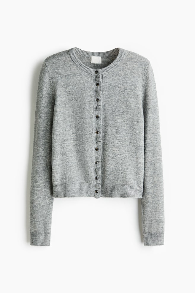 Vest met volantrandje - Grijs gemêleerd/Zwart/Roomwit - 1