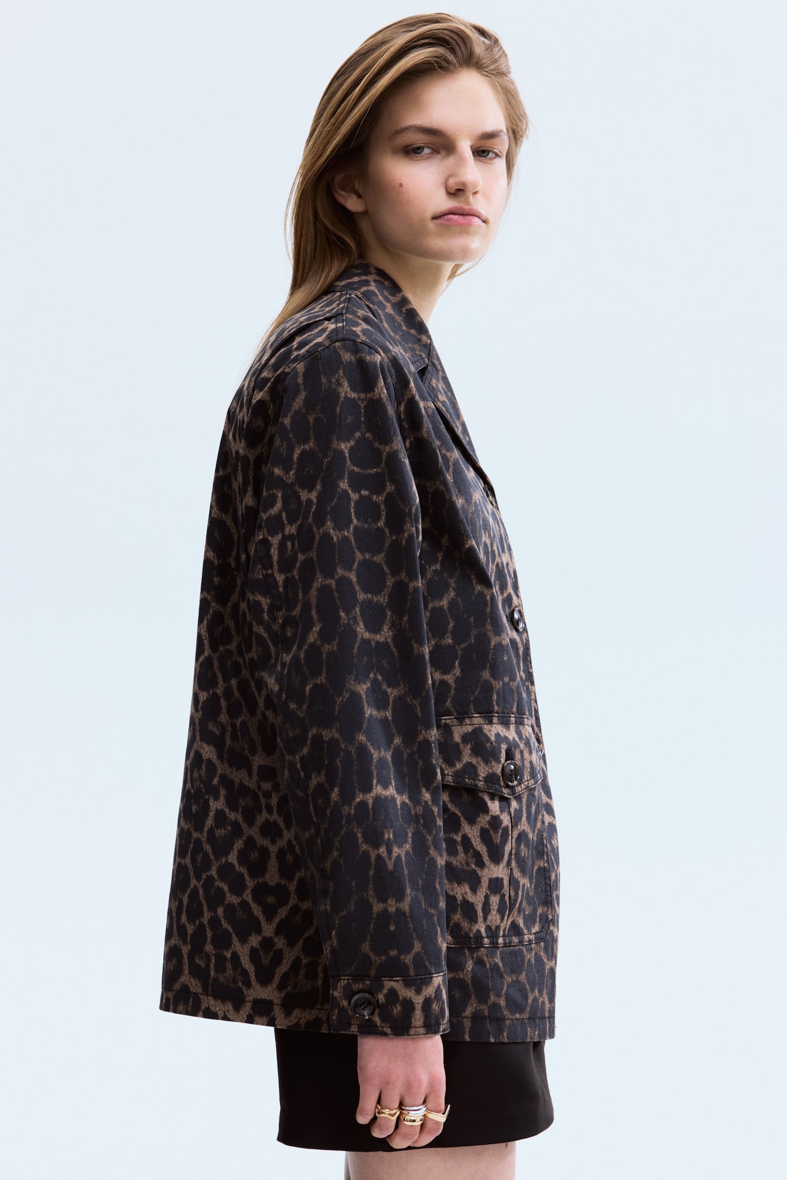 Twill jacket - Brown/Leopard print - 5