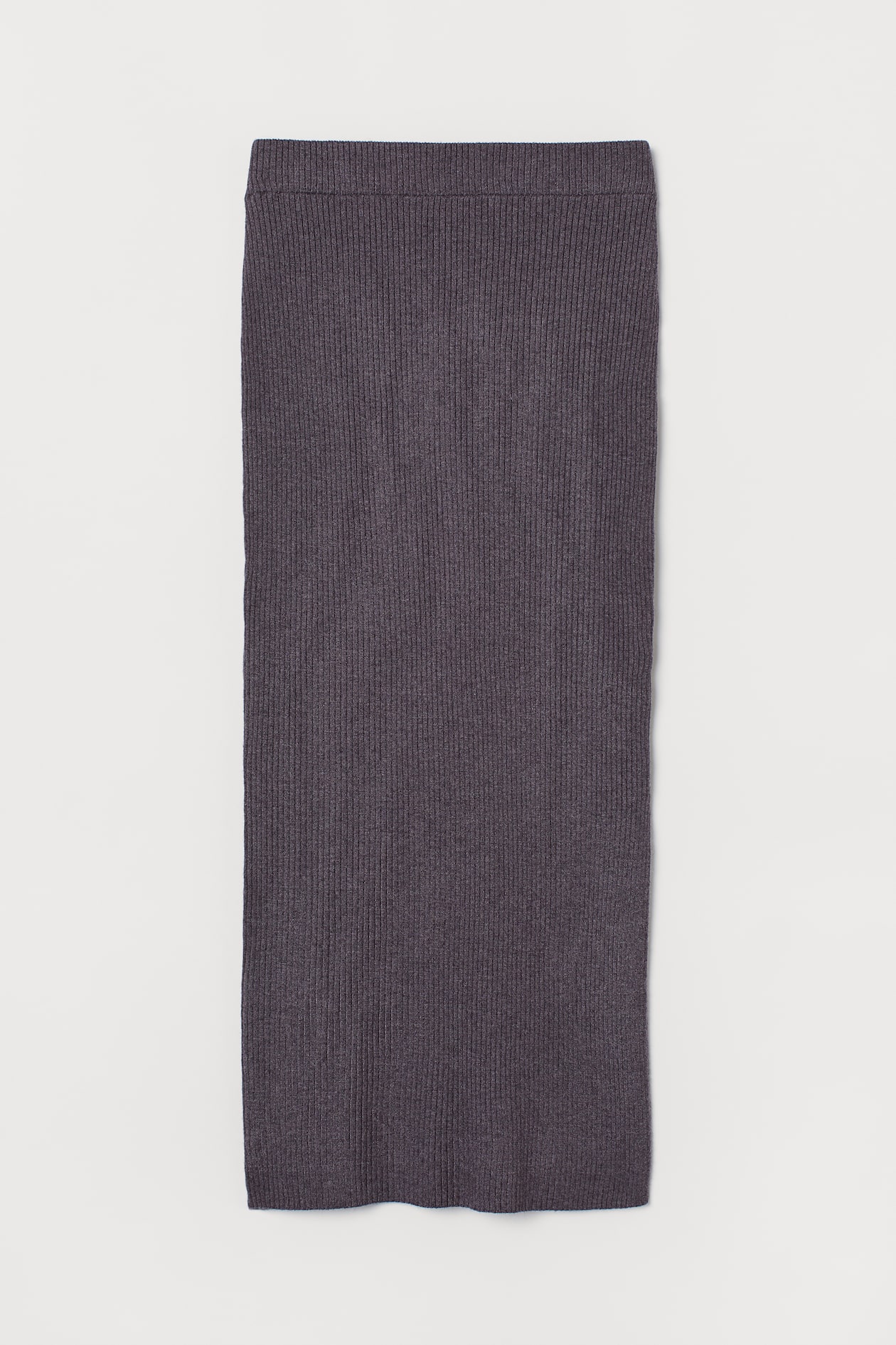 Rib-knit Skirt - High waist - Midi - Dark gray melange - Ladies | H&M US