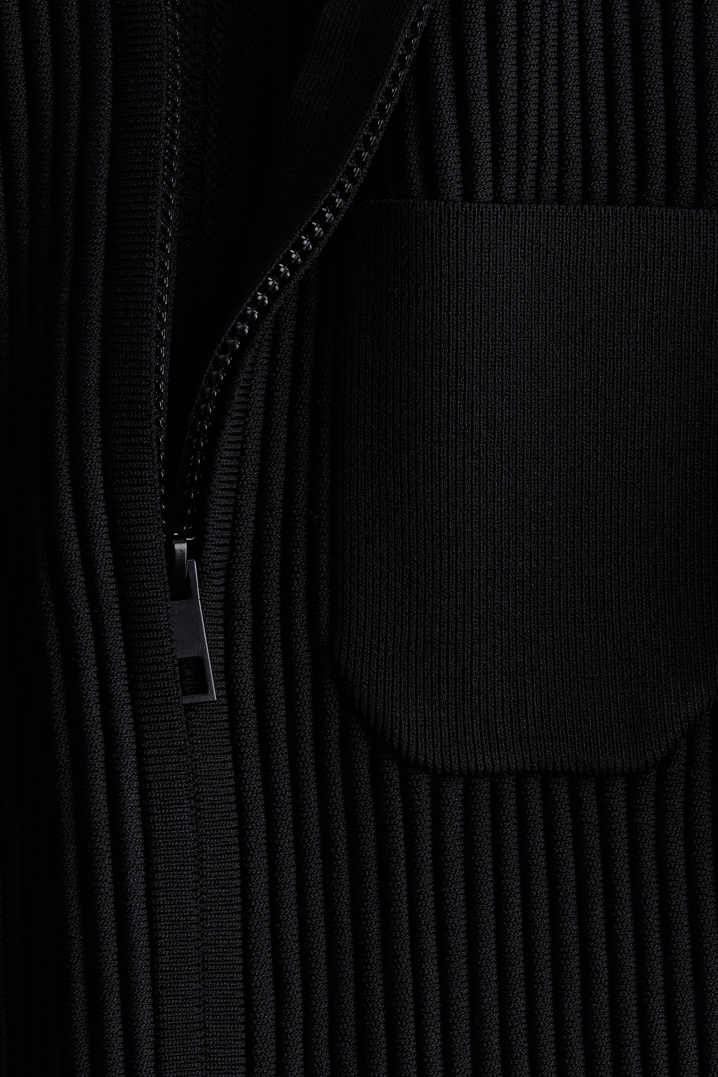 Rib-knit zip-through top