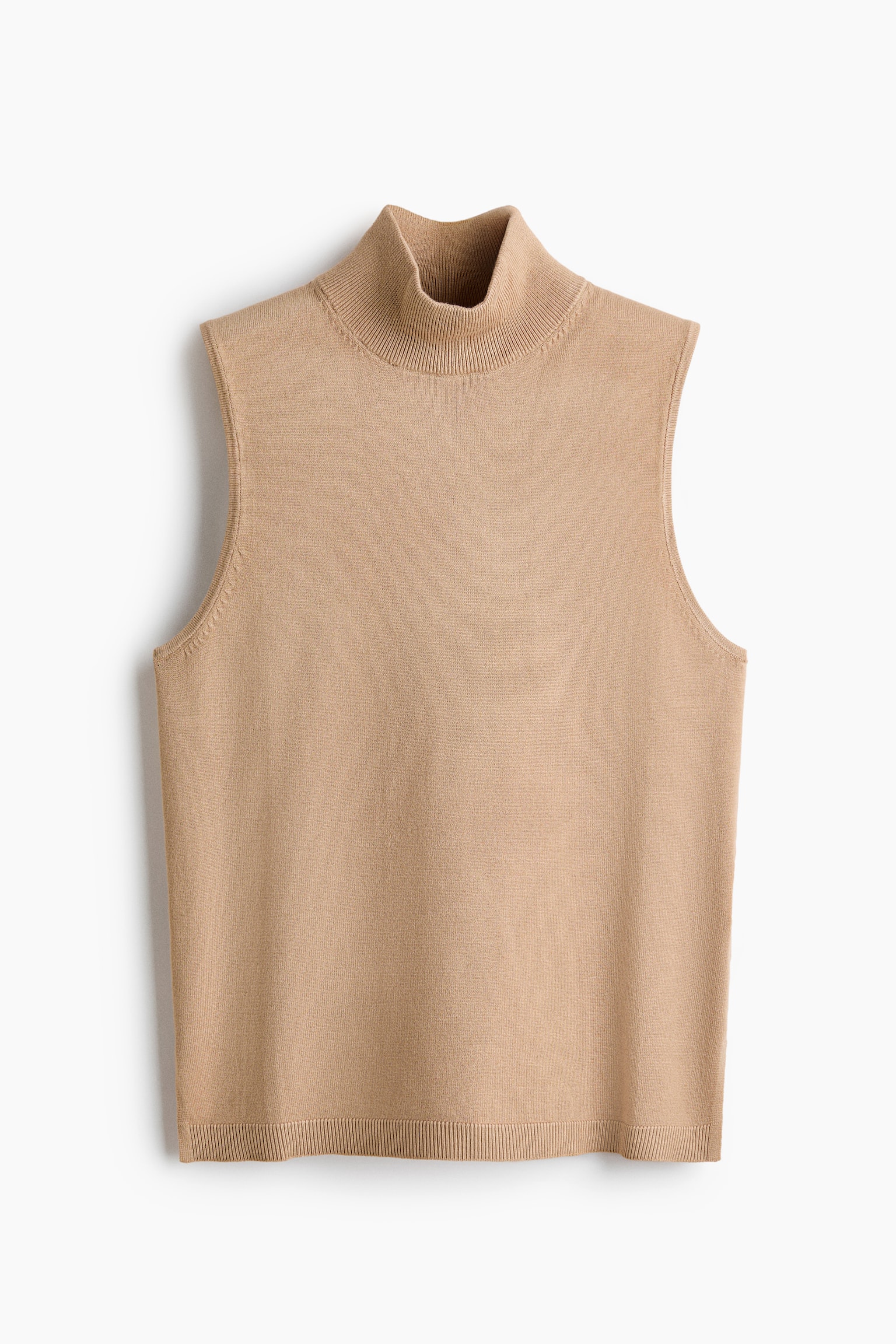 Женский жилет H&M Mock Turtleneck Sweater Vest, цвет: Бежевый