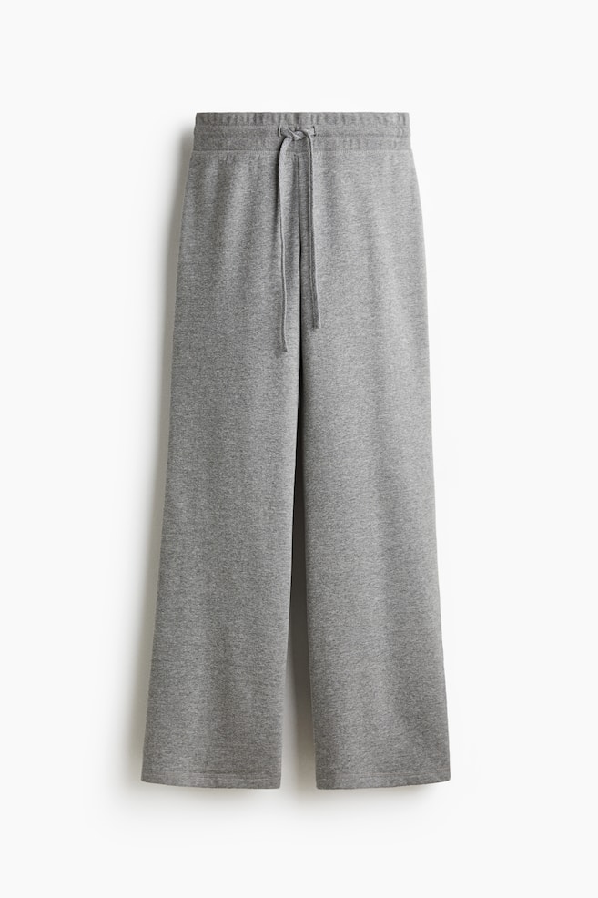 Ausgestellte Sweatpants - Graumeliert/Braun - 1