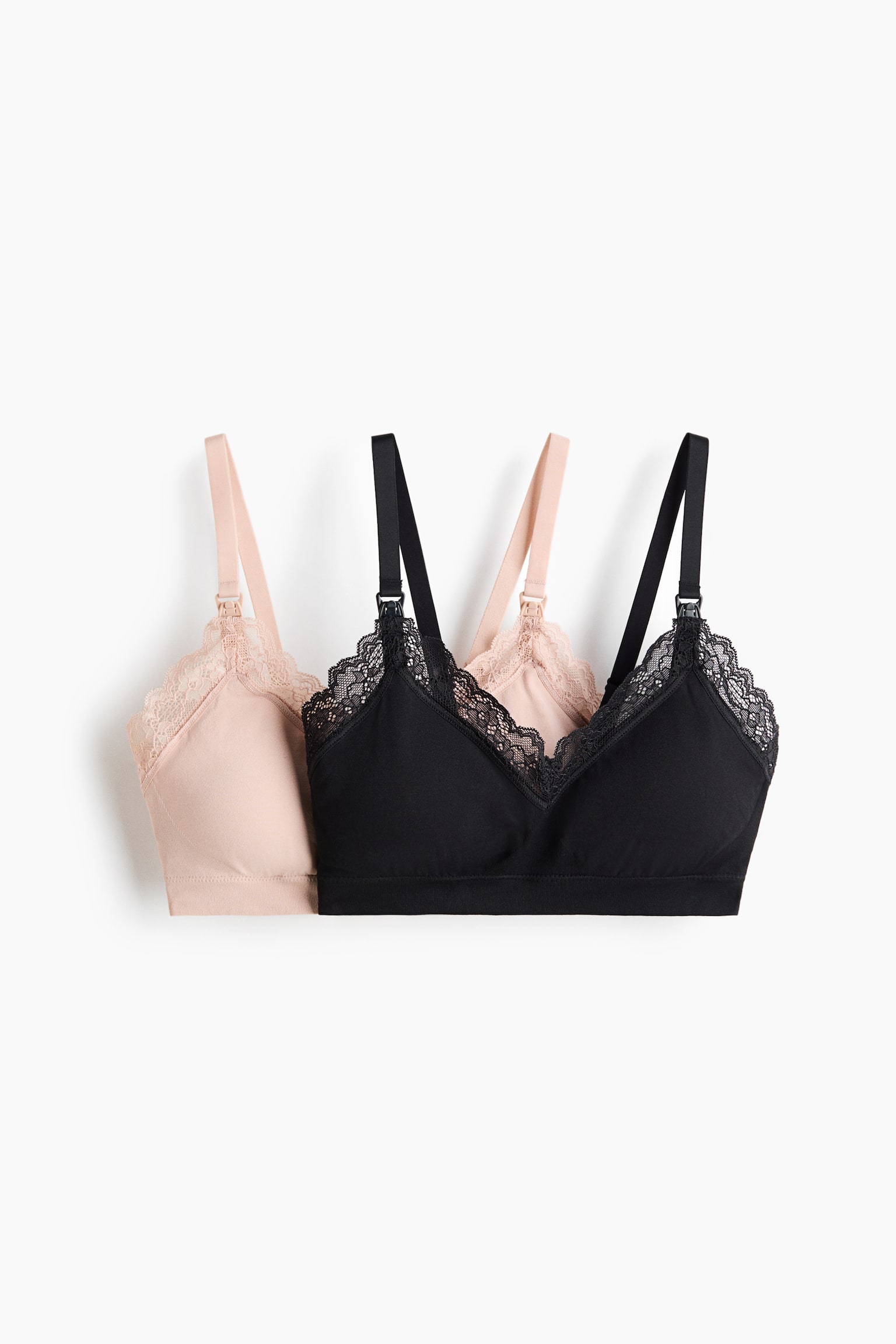 MAMA 2-pack padded nursing bras - Rosa palo/Negro