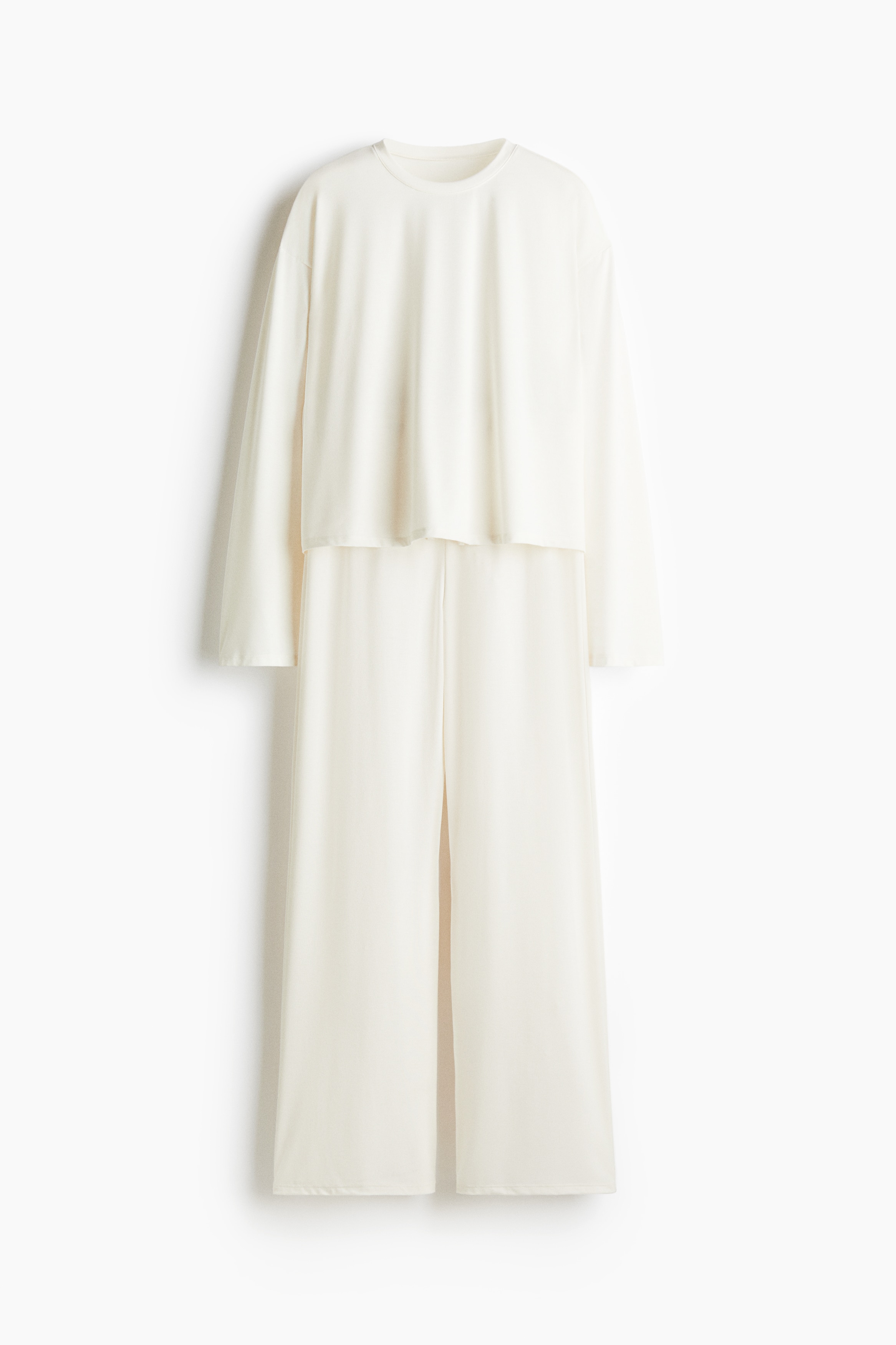 Viscose Blend Pyjama Set - Cream/Light pink/Light mole/Dark grey