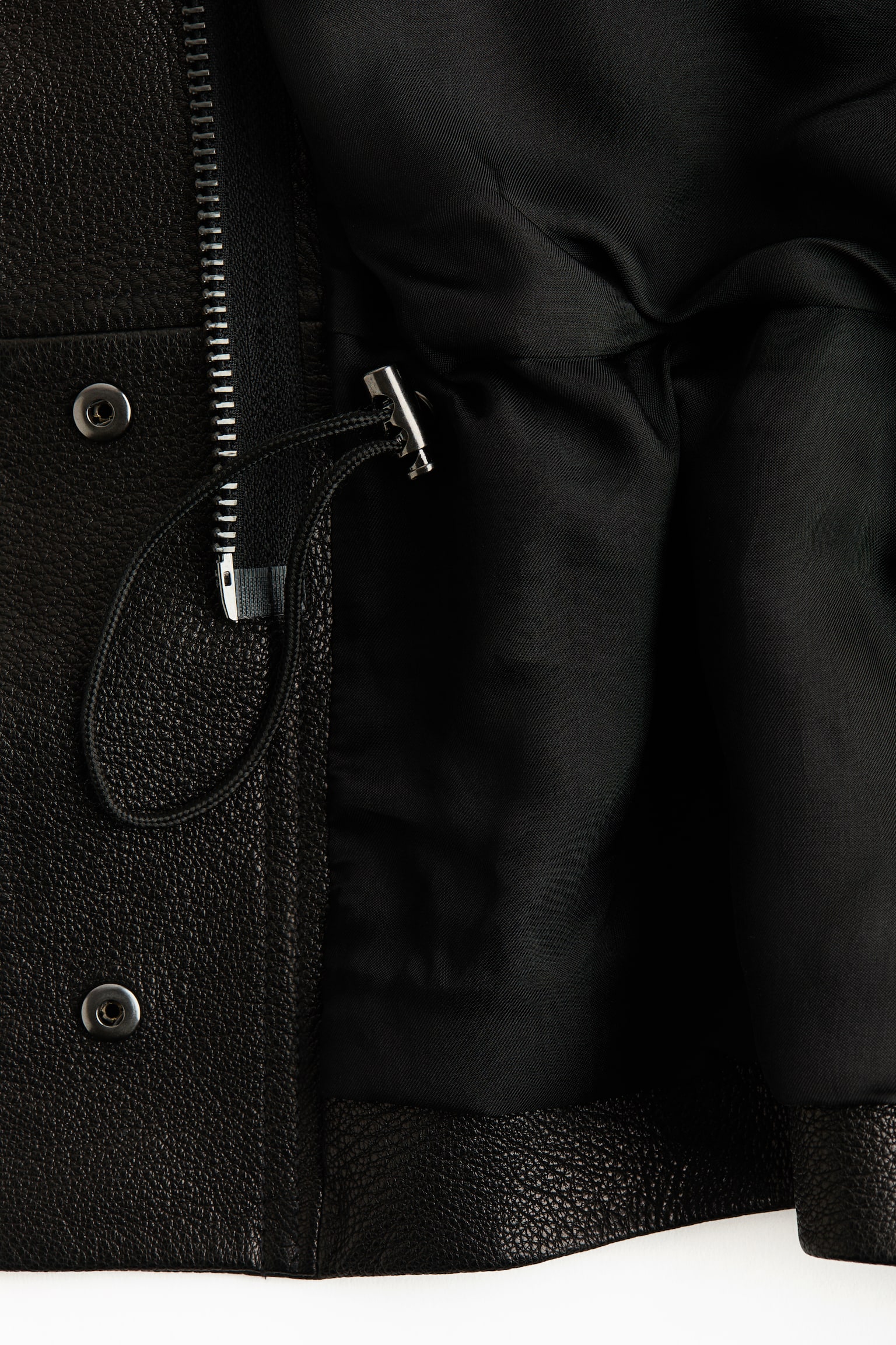 Peplum leather jacket - Black - 4