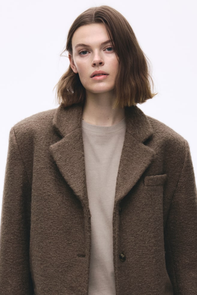 Single-Breasted Jacket - Dark dusty brown/Light beige - 2