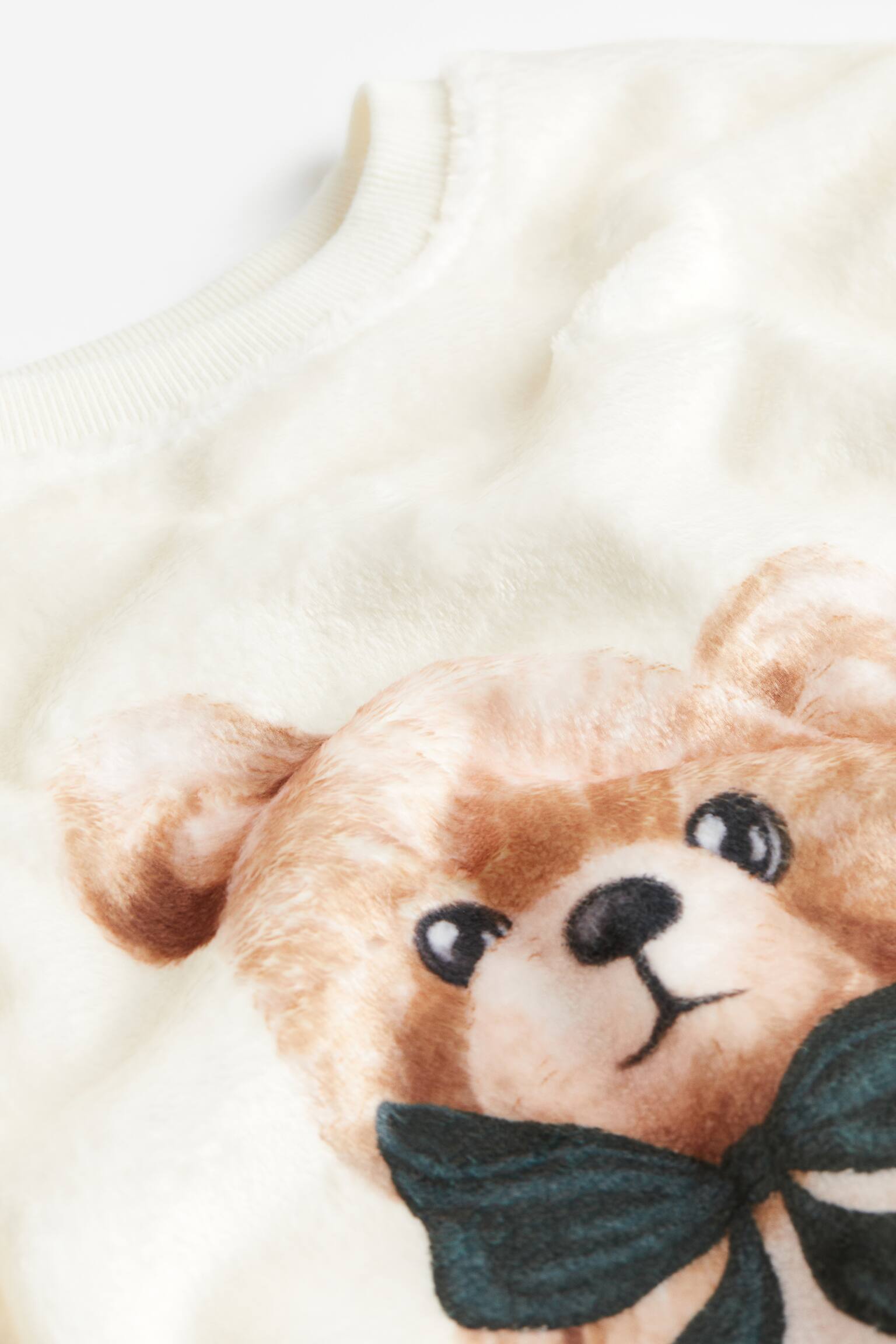 Áo nỉ giả lông cừu - Màu trắng/Gấu Teddy - 2