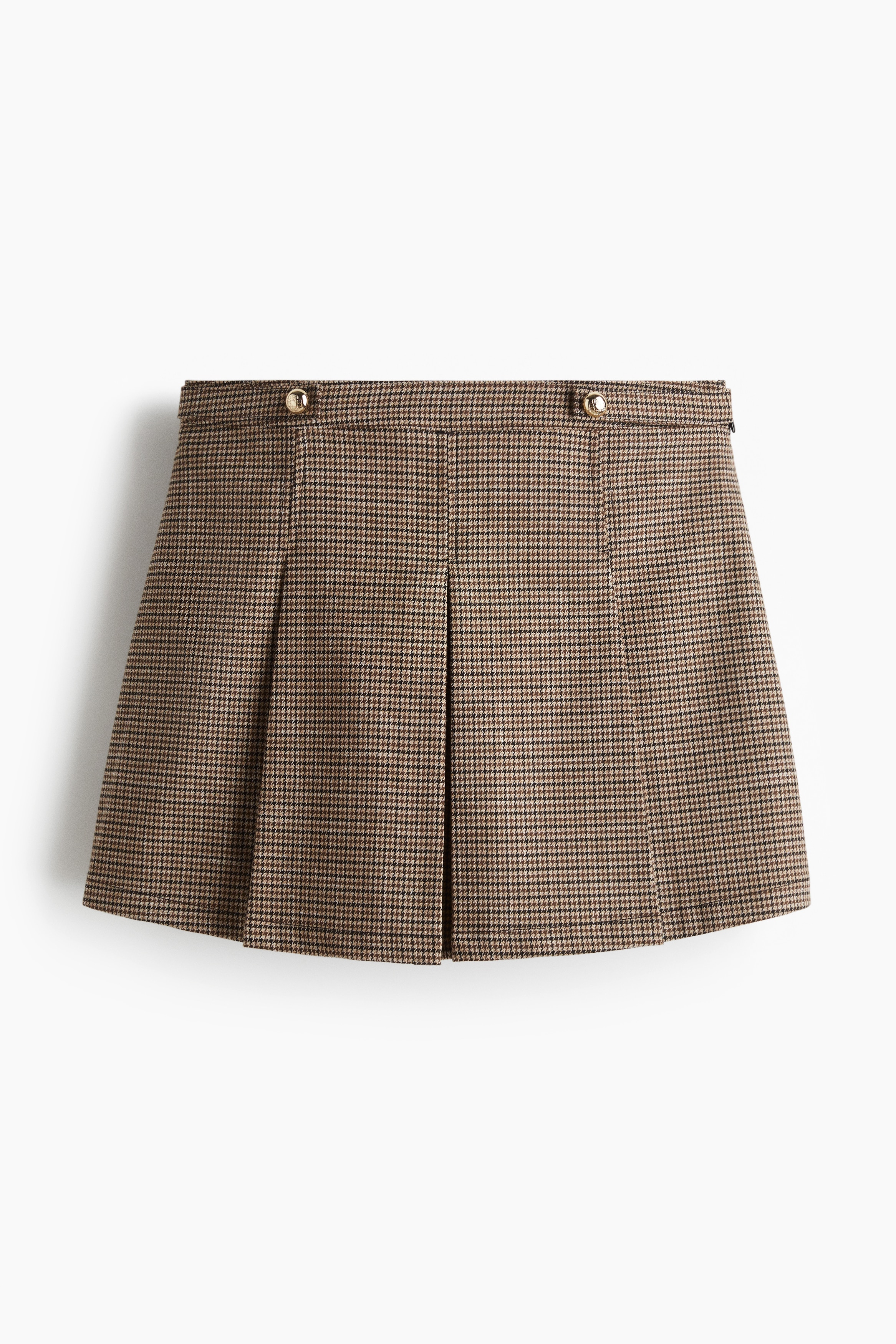 Pleated Skort - Brown/Dogtooth pattern/Black/Navy blue/Brown